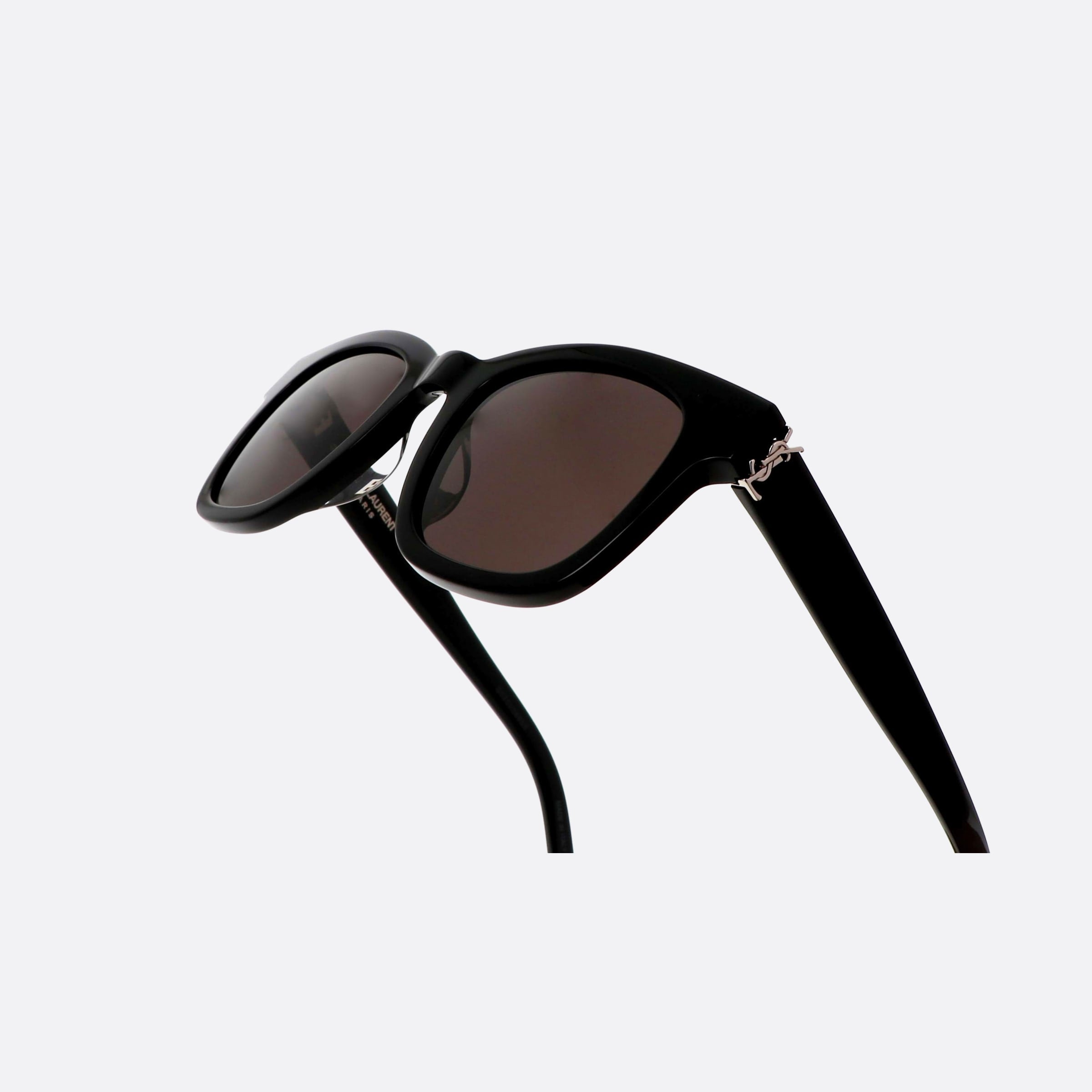 Saint 49mm Laurent Monogram M124 Black Square Unisex Sunglasses - Lifestyle Shot