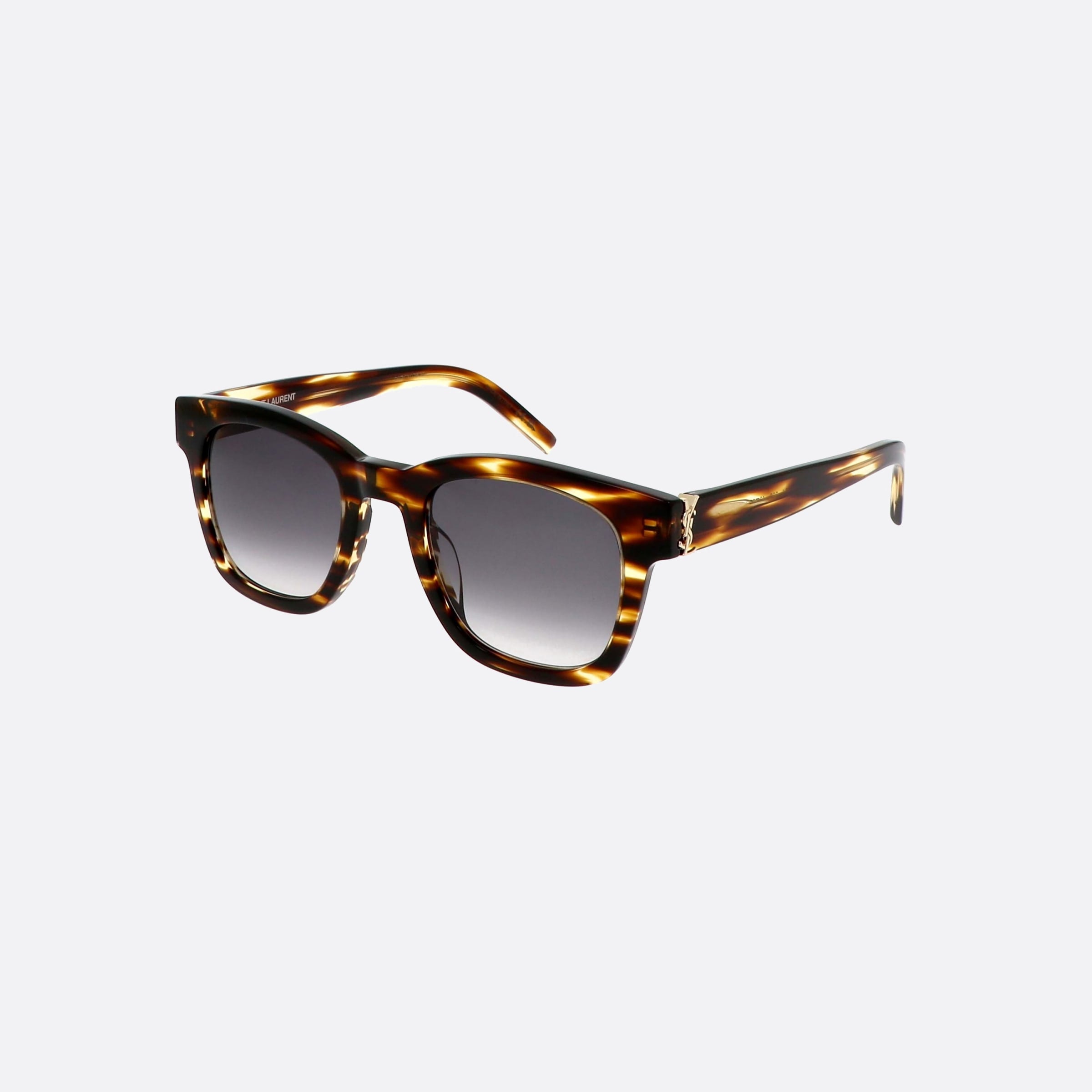 Saint 49mm Laurent Monogram M124 Tortoise Square Unisex Sunglasses - Main View