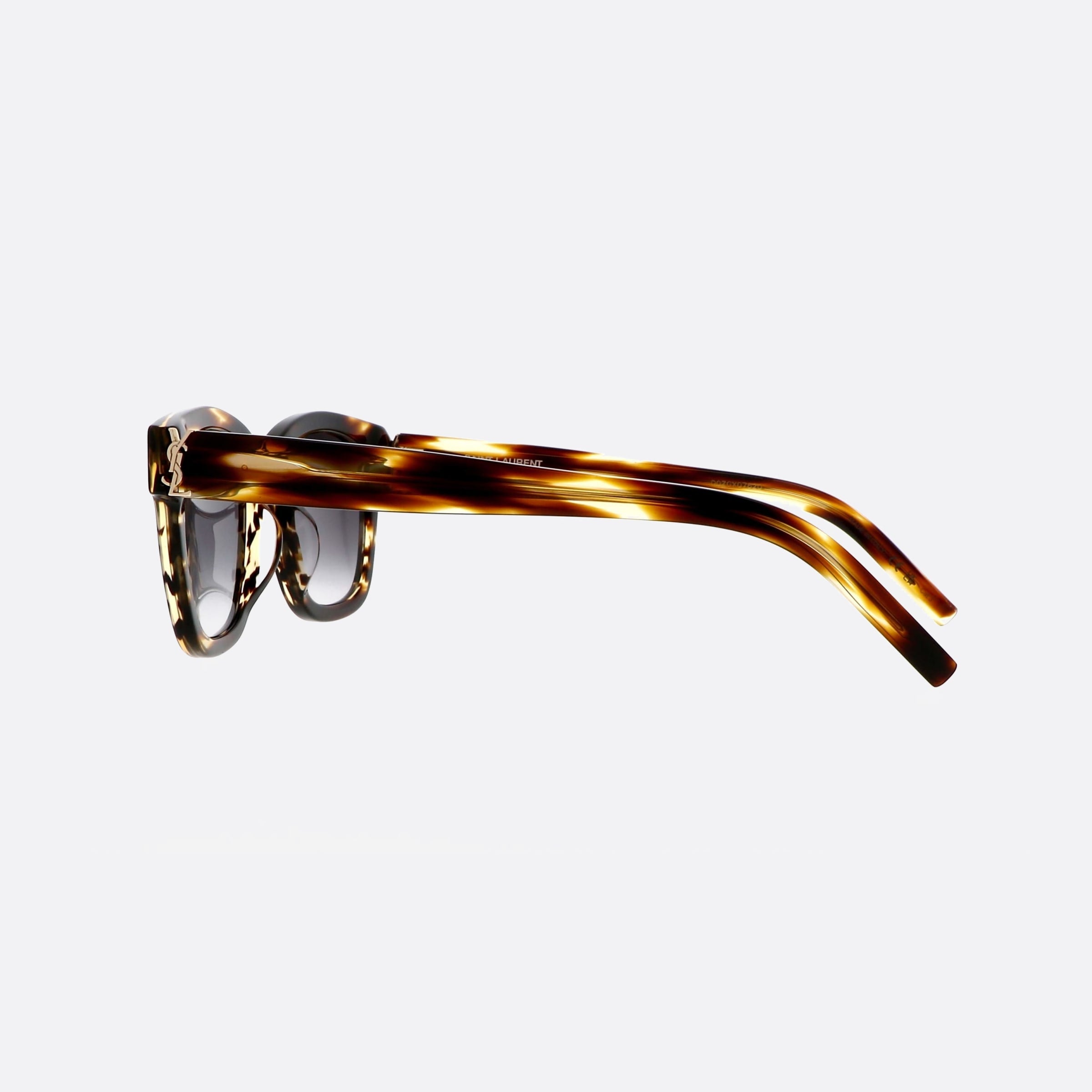 Saint 49mm Laurent Monogram M124 Tortoise Square Unisex Sunglasses - Detail View