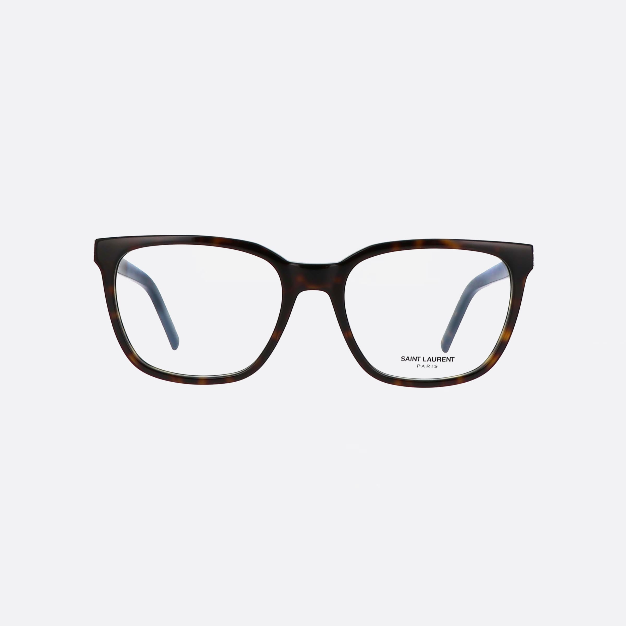 Saint 54mm Laurent Monogram M129 Tortoise Rectangle Unisex Eyeglasses - Side View