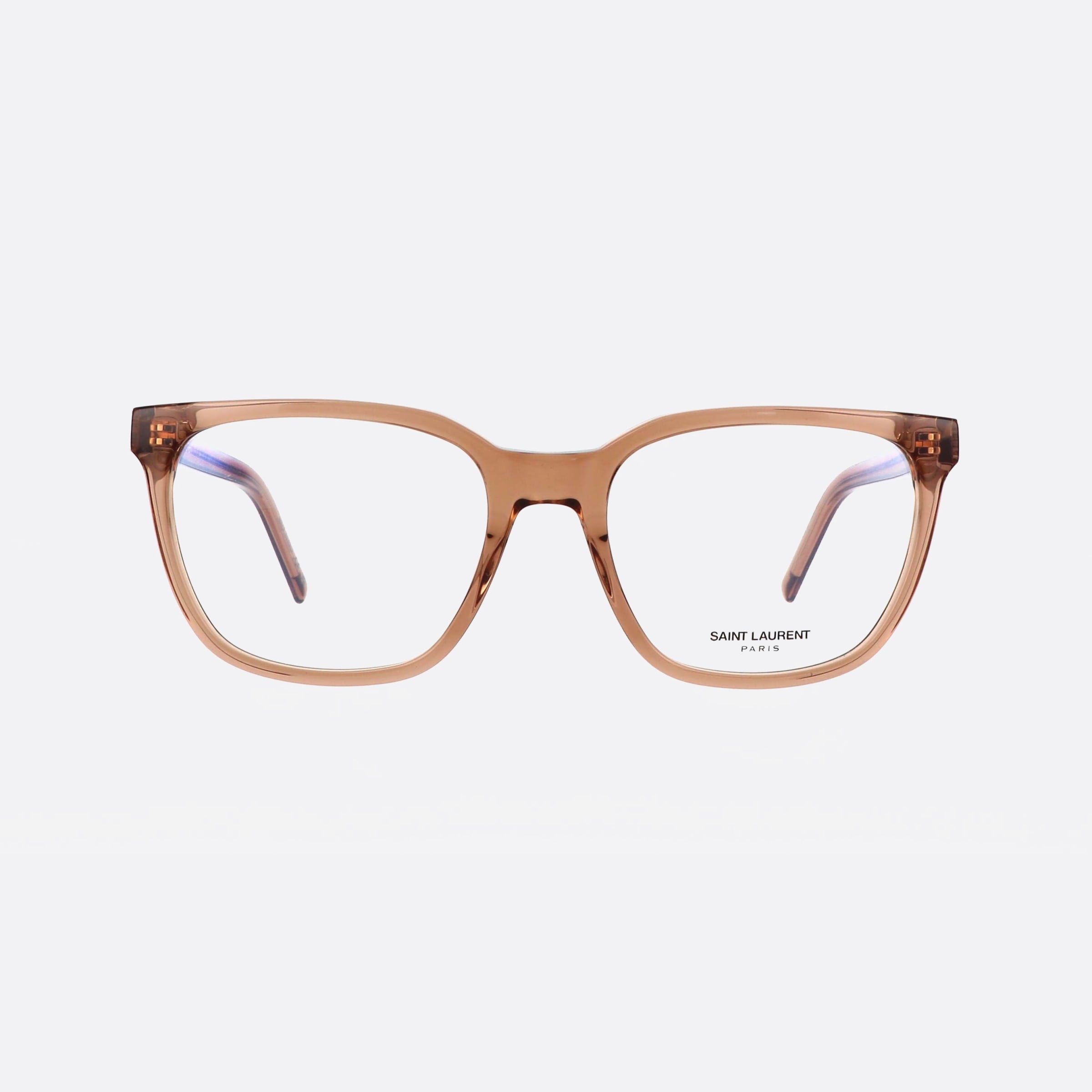 Saint 54mm Laurent Monogram M129 Brown Rectangle Unisex Eyeglasses - Side View
