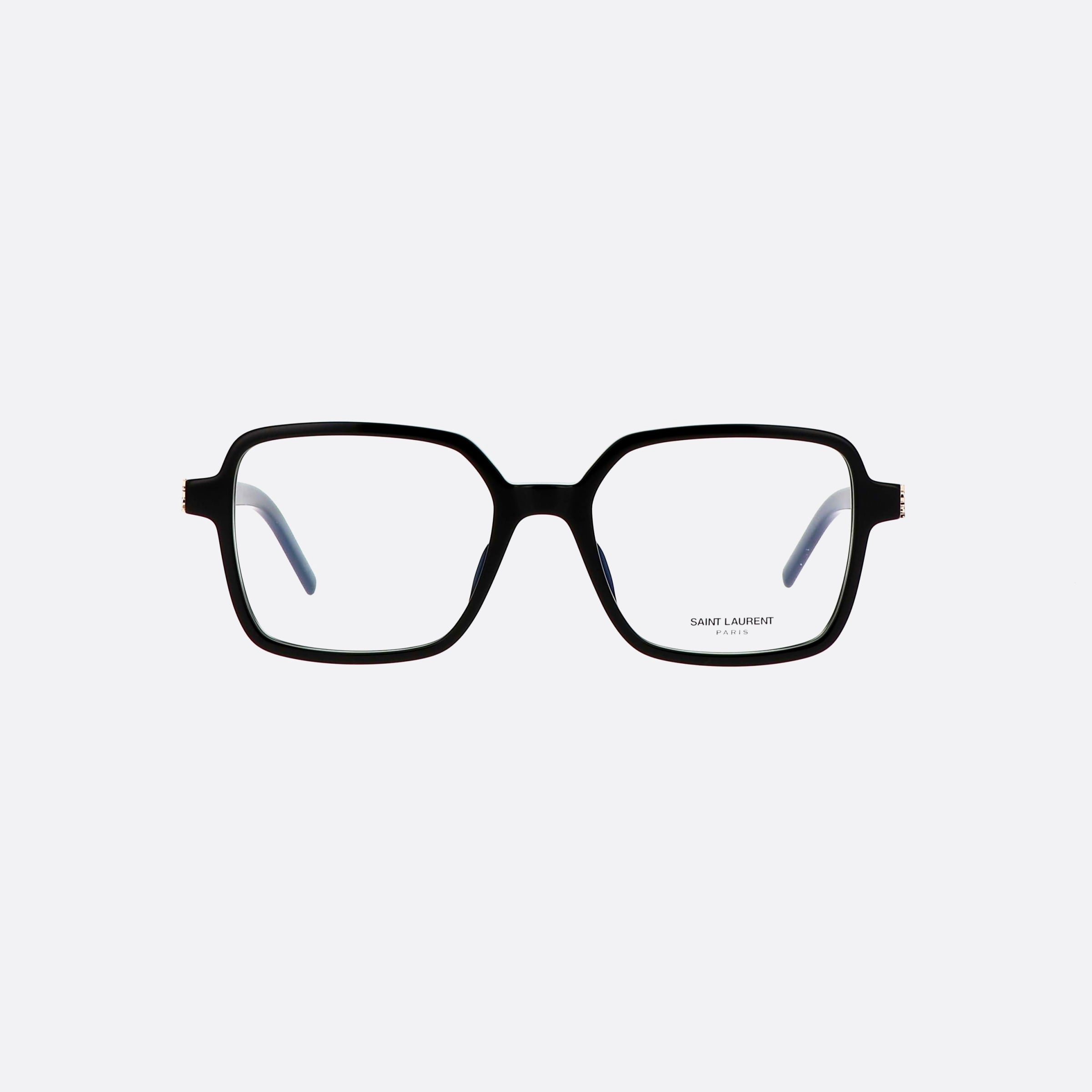 Saint 54mm Laurent Monogram M139 Black Squared Woman Eyeglasses - Side View