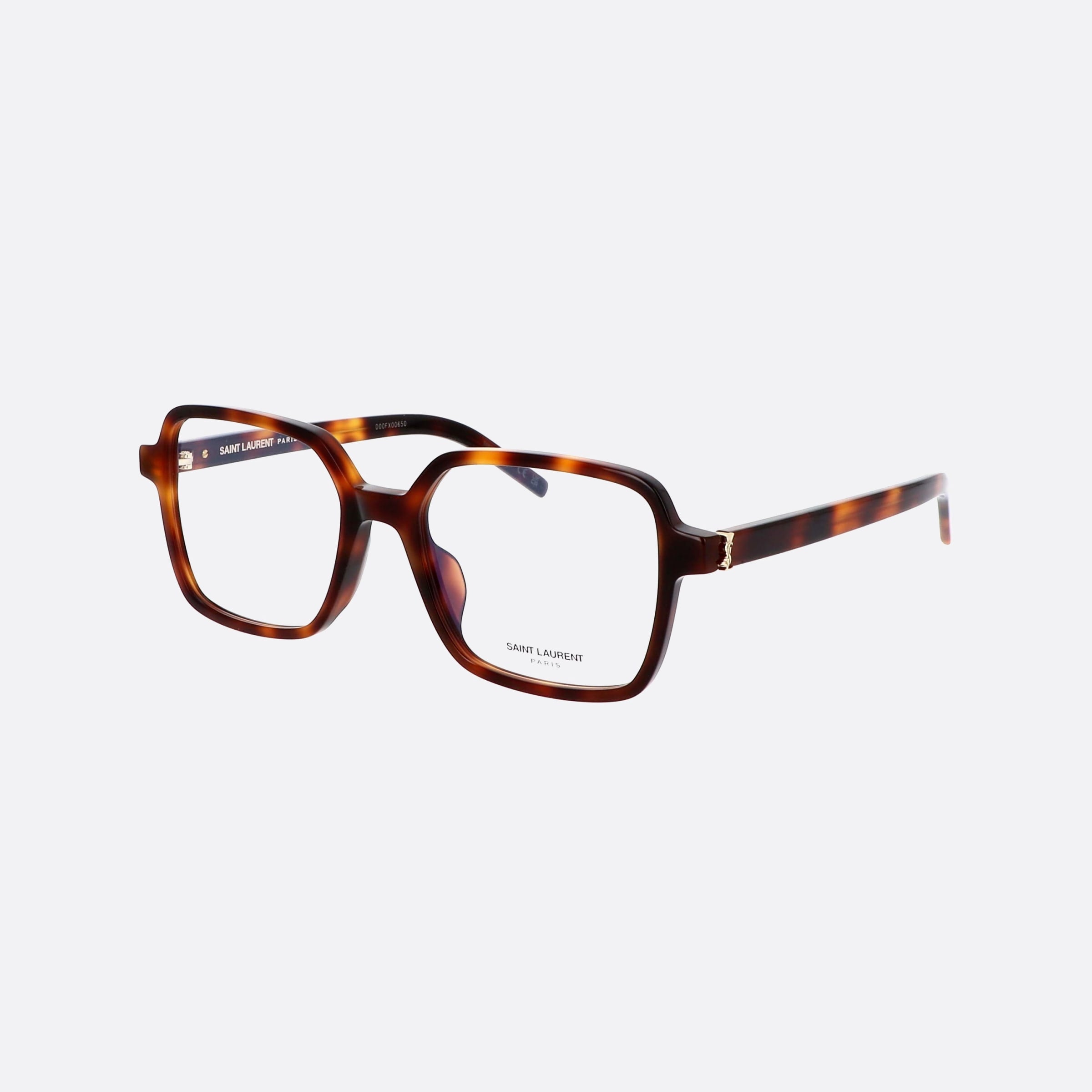 Saint 54mm Laurent Monogram M139 Havana Squared Woman Eyeglasses - Main View