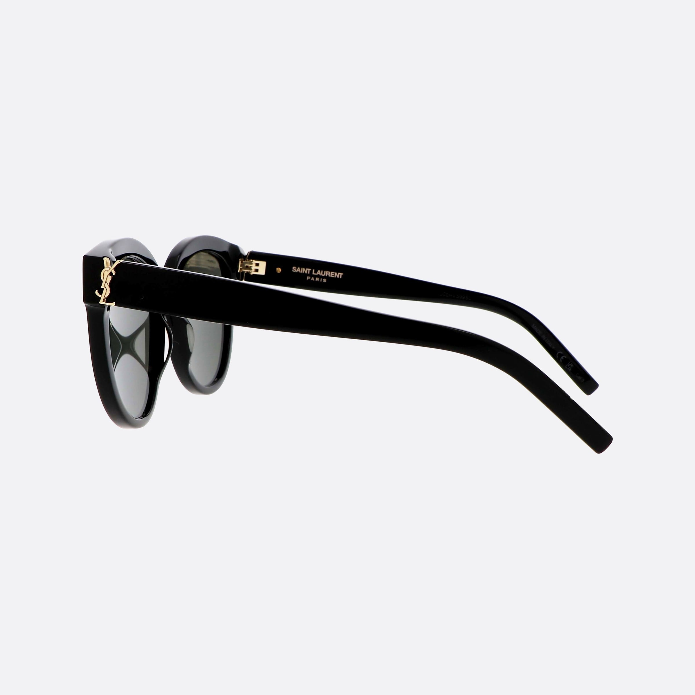 Saint 52mm Laurent Monogram M29 Black Oval Unisex Sunglasses - Detail View