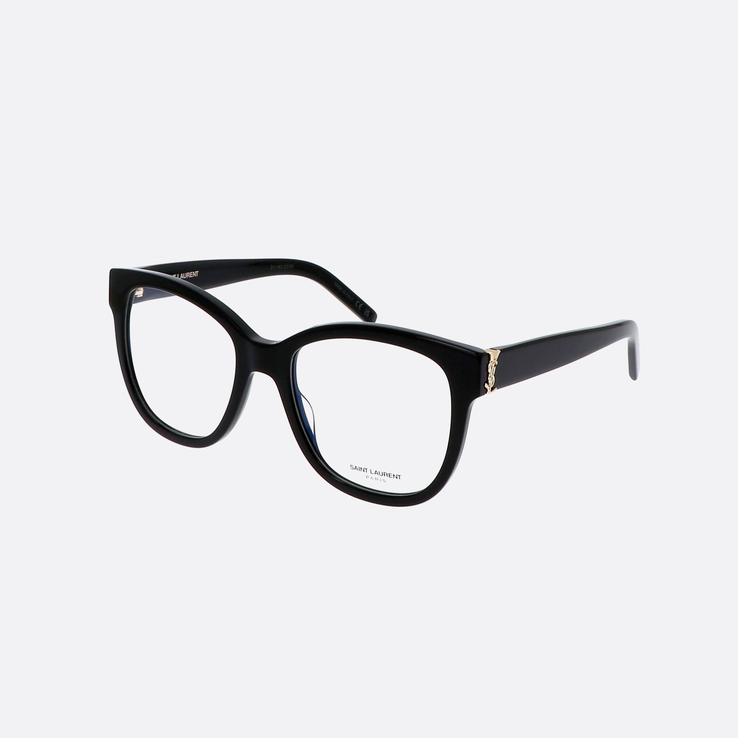 Saint 54mm Laurent Monogram M97 Black Oversize Woman Eyeglasses - Main View