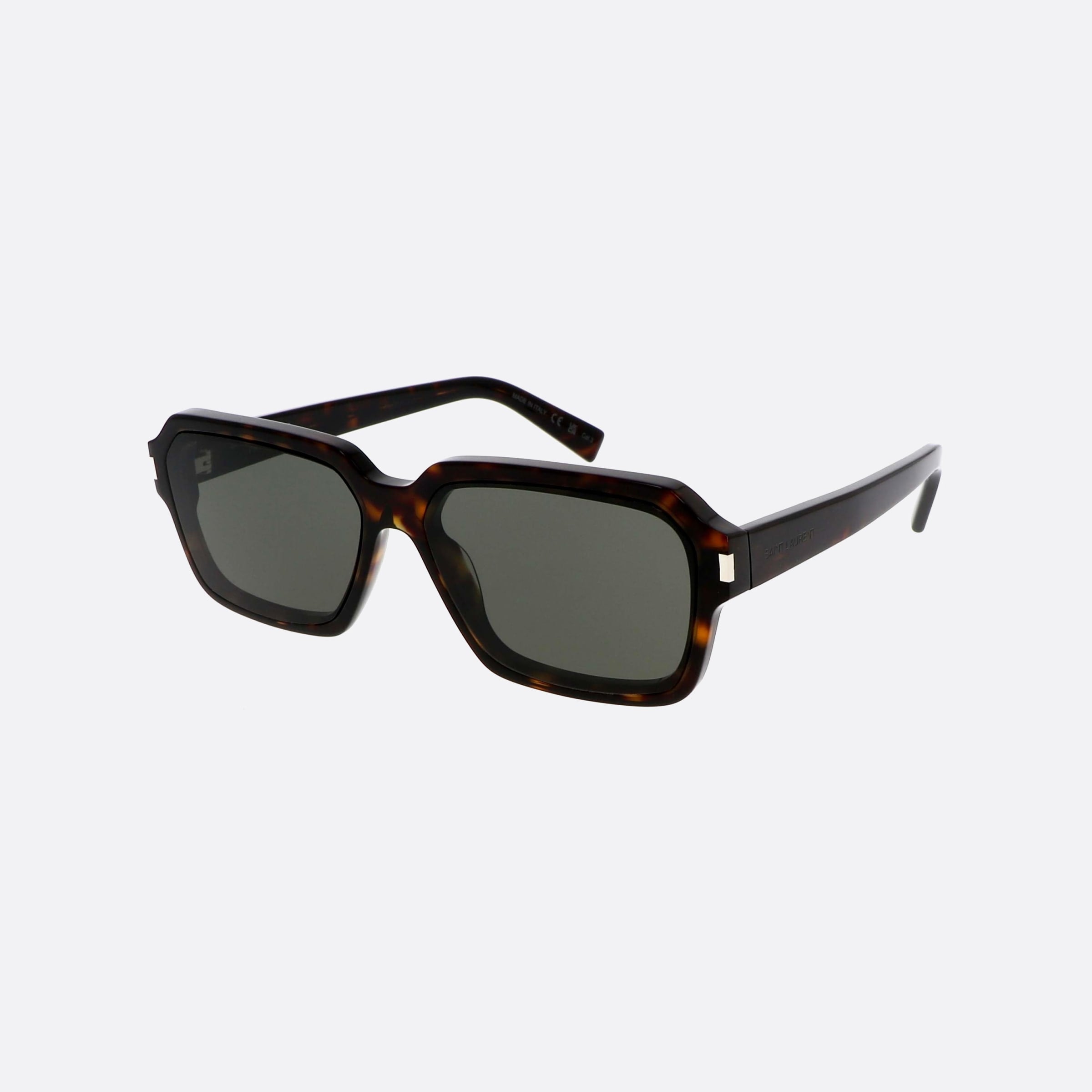 Saint 59mm Laurent New Wave Tortoise Square Man Sunglasses - Main View