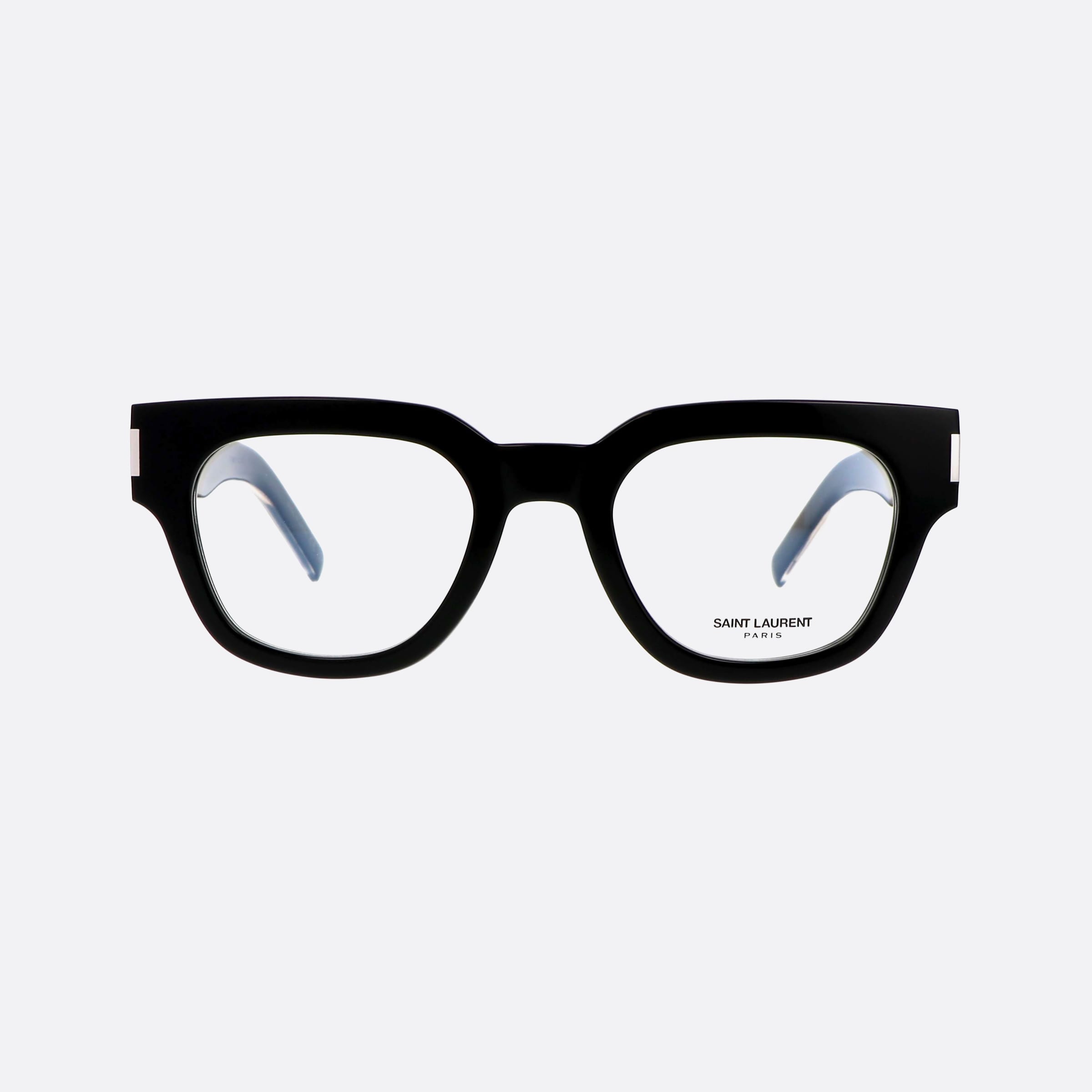 Saint 50mm Laurent New Wave Black Squared Unisex Eyeglasses - Side View