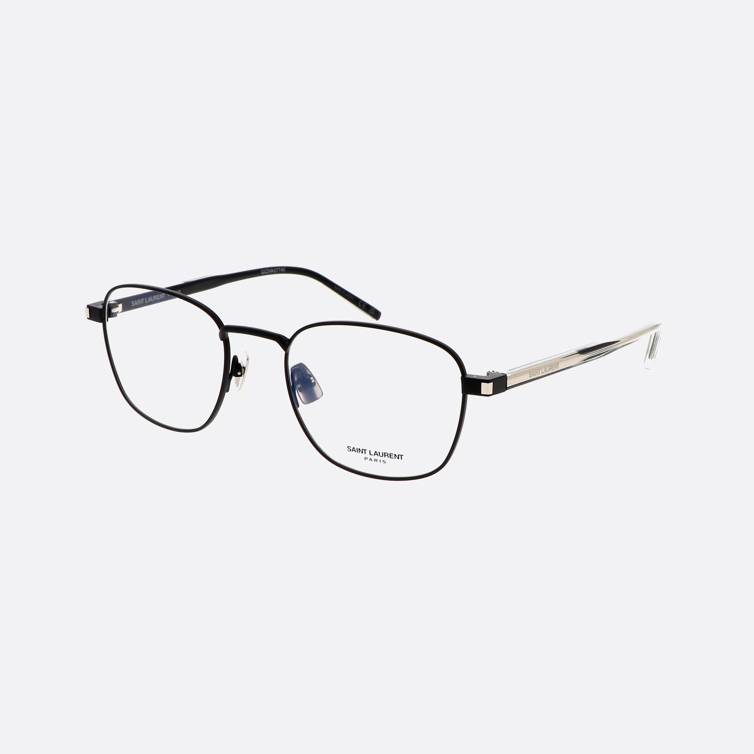 Saint 53mm Laurent New Wave Black Round Unisex Eyeglasses - Main View