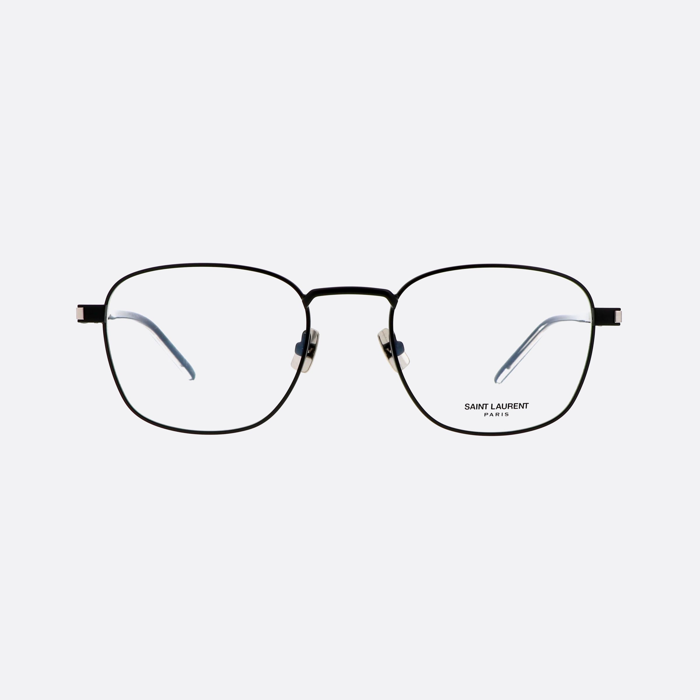 Saint 53mm Laurent New Wave Black Round Unisex Eyeglasses - Side View