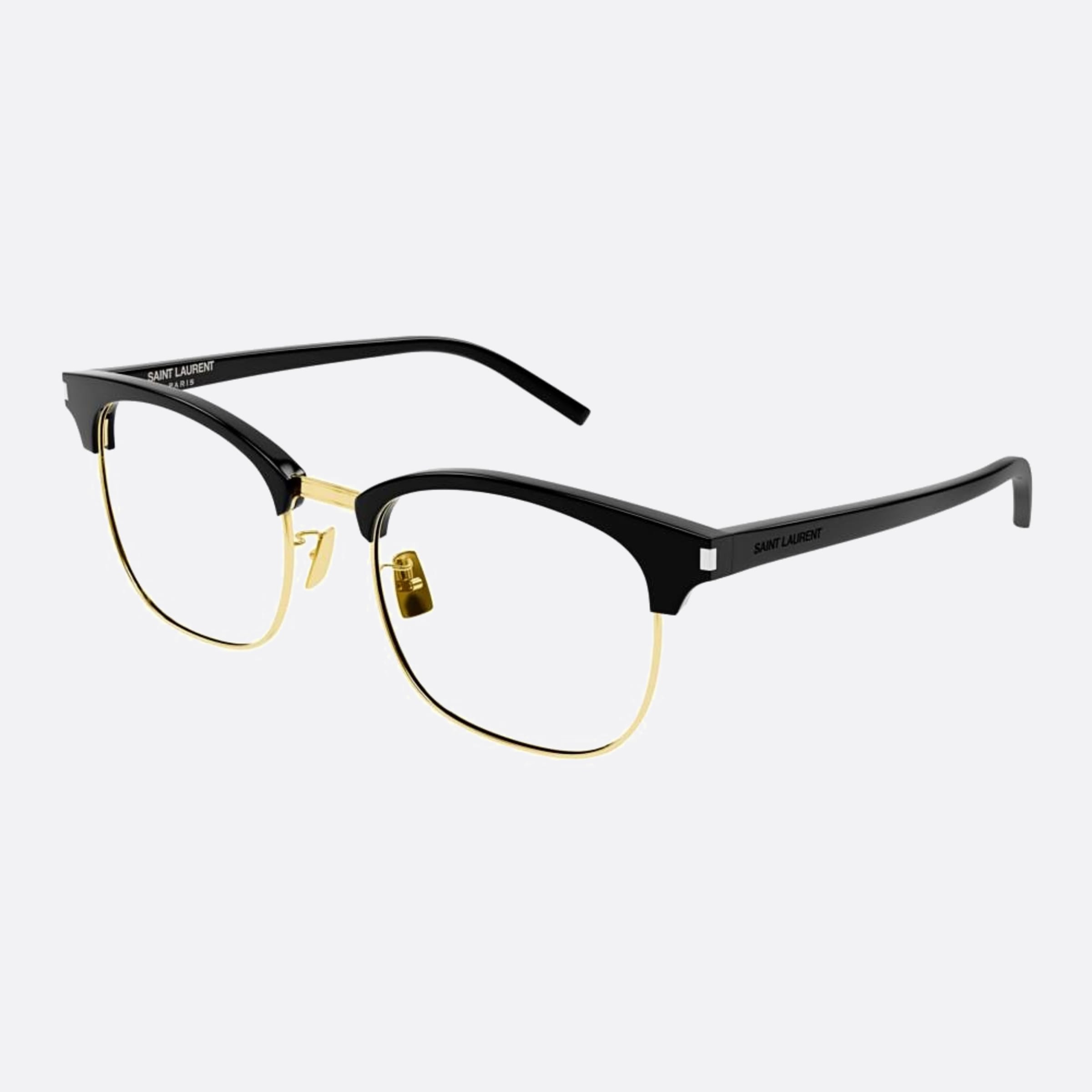 Saint 54mm Laurent Black Geometric Unisex Eyeglasses - Side View