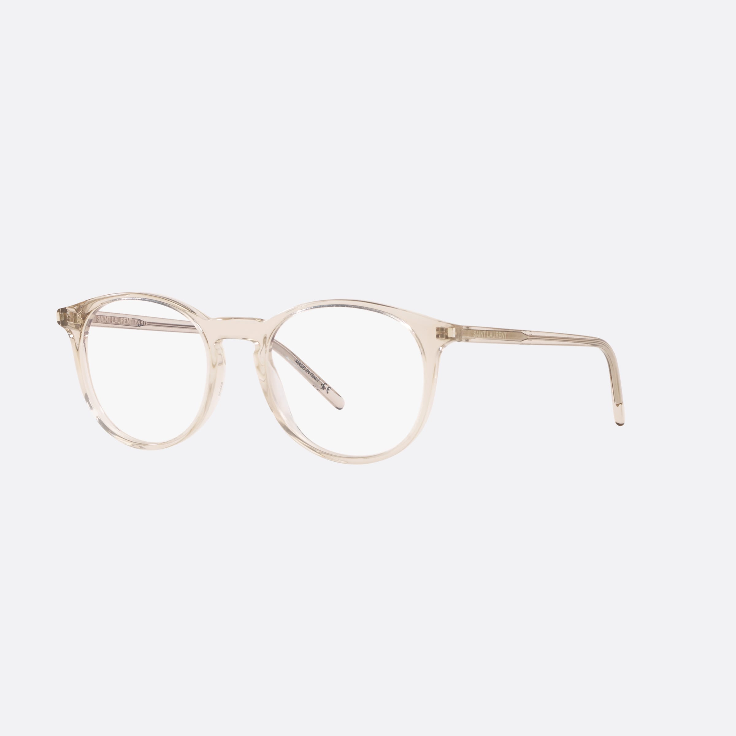 Saint 50mm Laurent Brown Round Unisex Eyeglasses - Main View