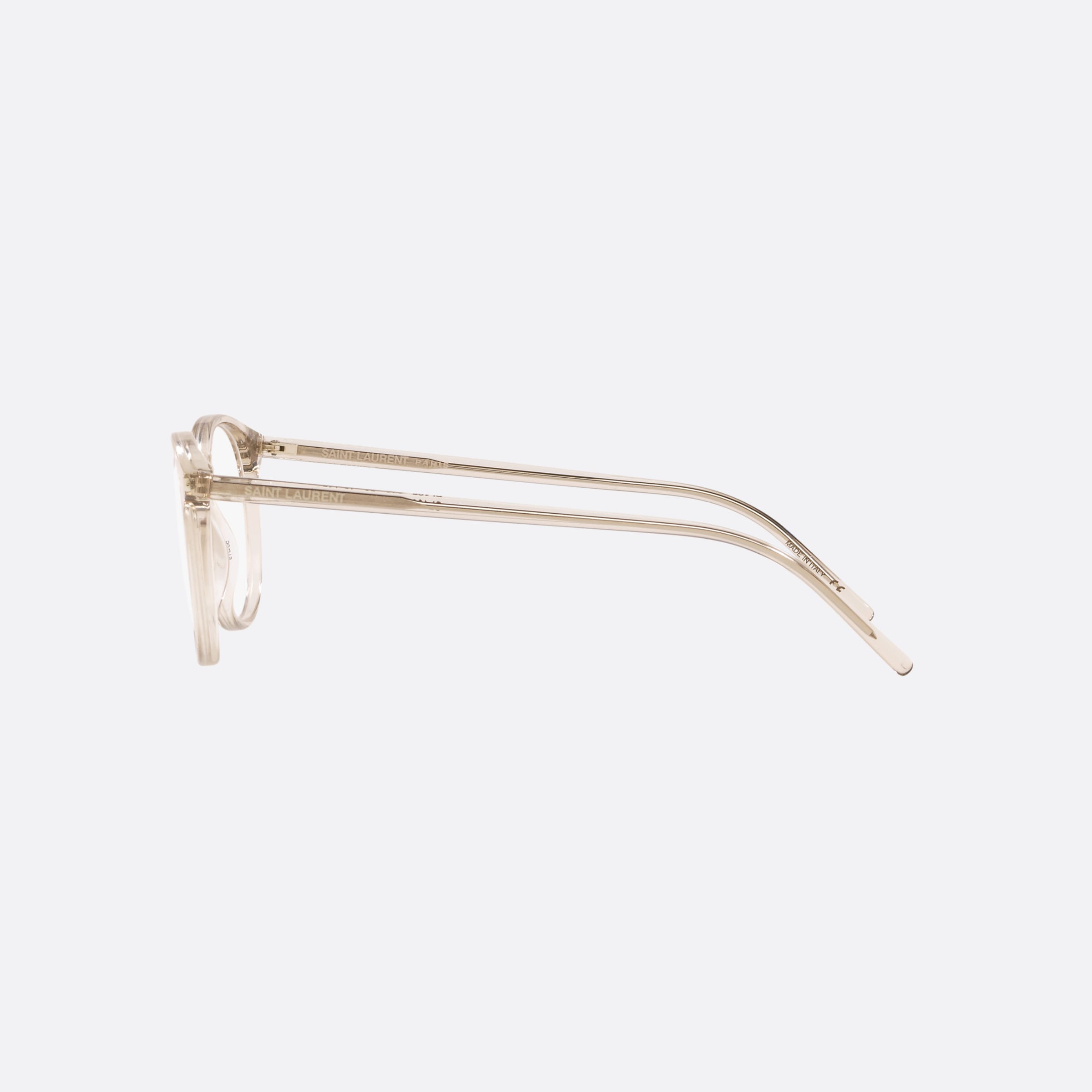 Saint 50mm Laurent Brown Round Unisex Eyeglasses - Detail View