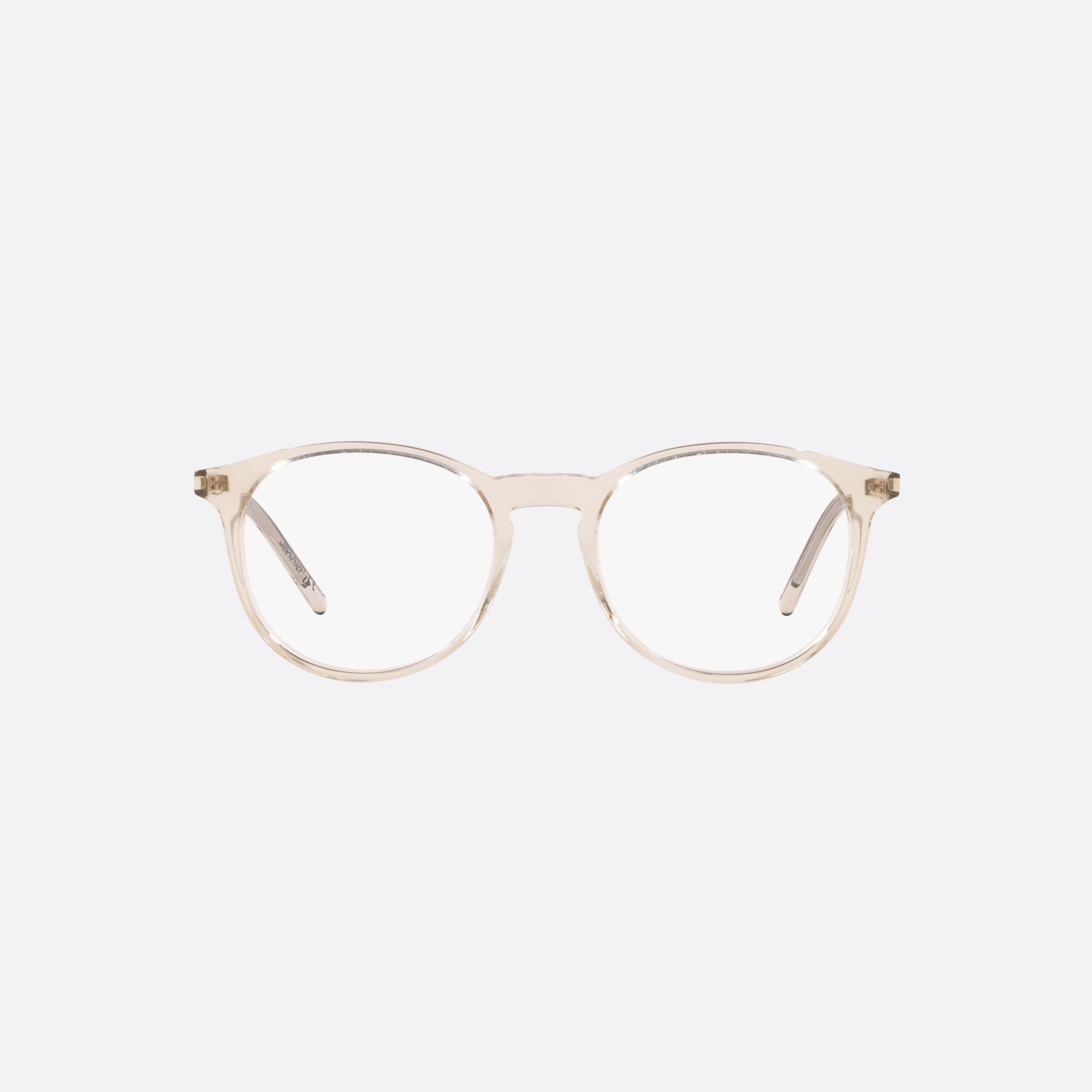 Saint 50mm Laurent Brown Round Unisex Eyeglasses - Lifestyle Shot
