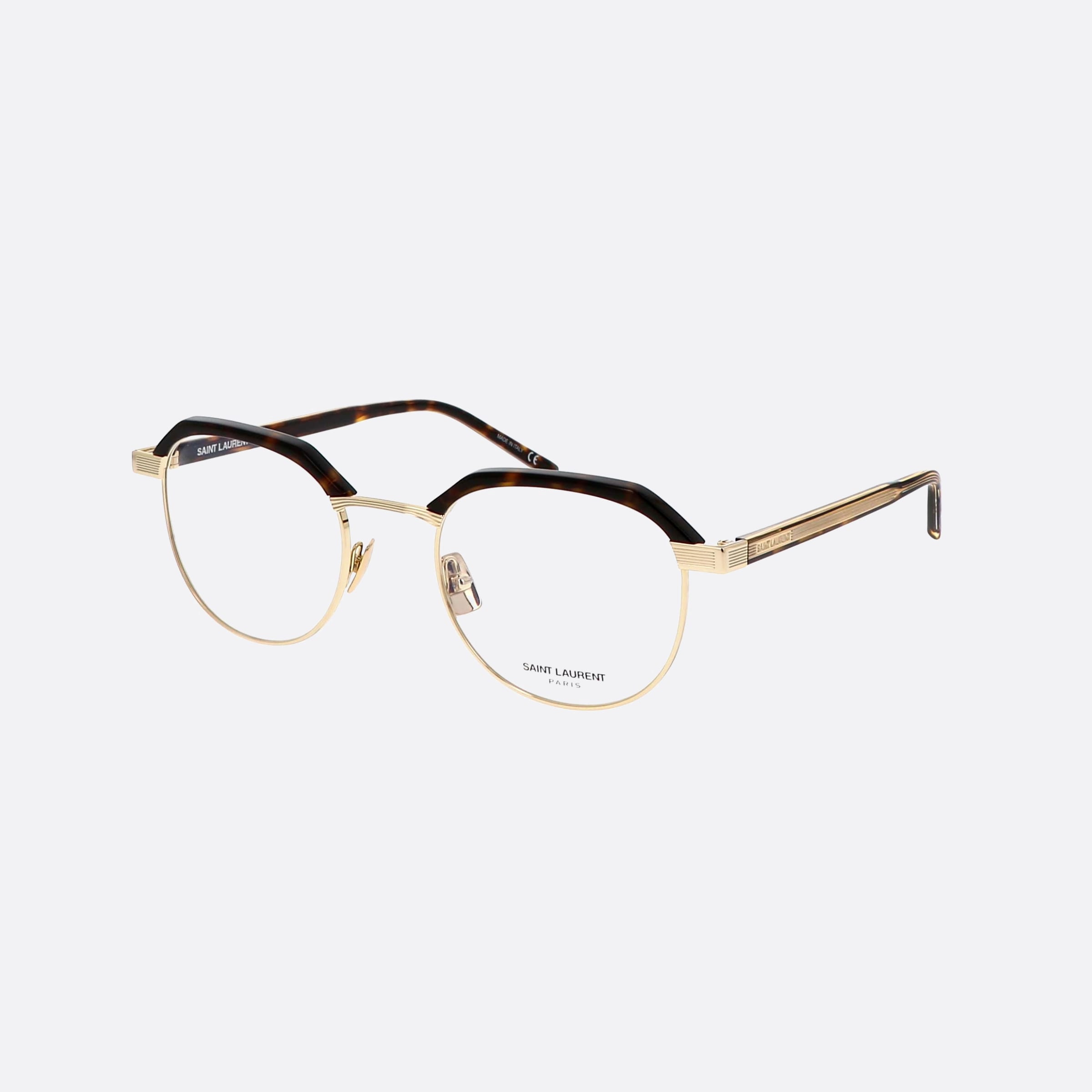 Saint 50mm Laurent Tortoise Oval Unisex Eyeglasses - Main View