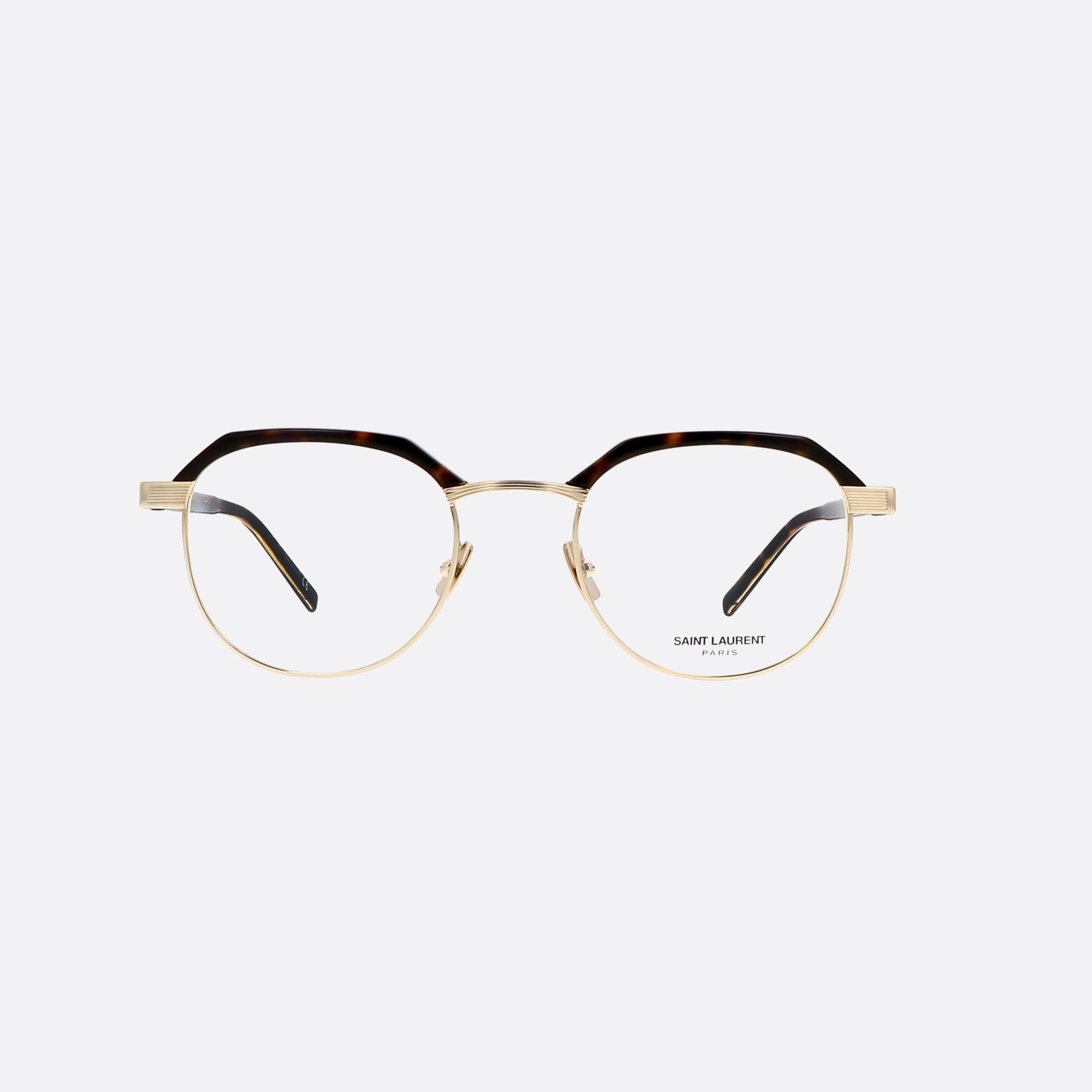 Saint 50mm Laurent Tortoise Oval Unisex Eyeglasses - Side View