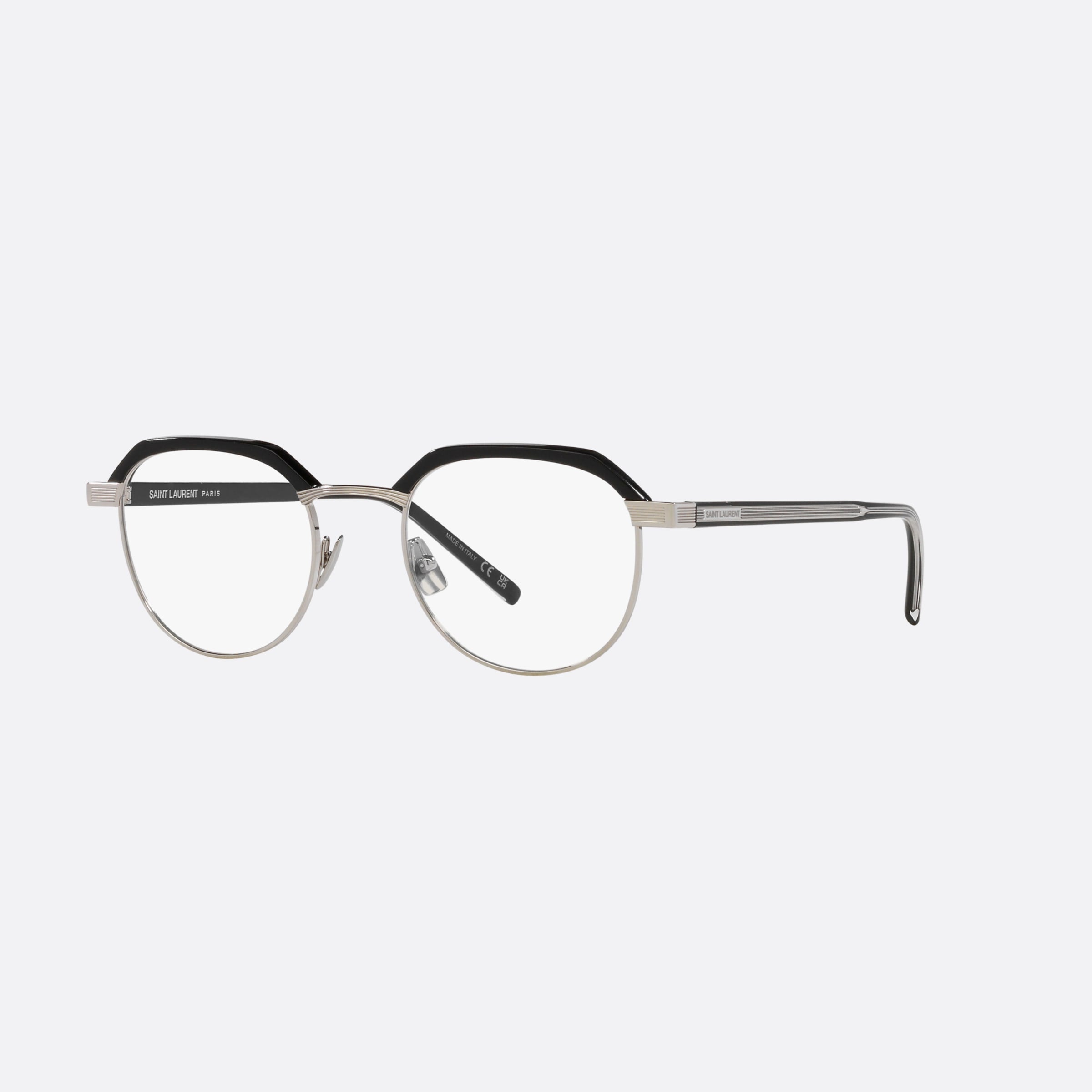 Saint 50mm Laurent Tortoiseshell Round Unisex Eyeglasses - Main View
