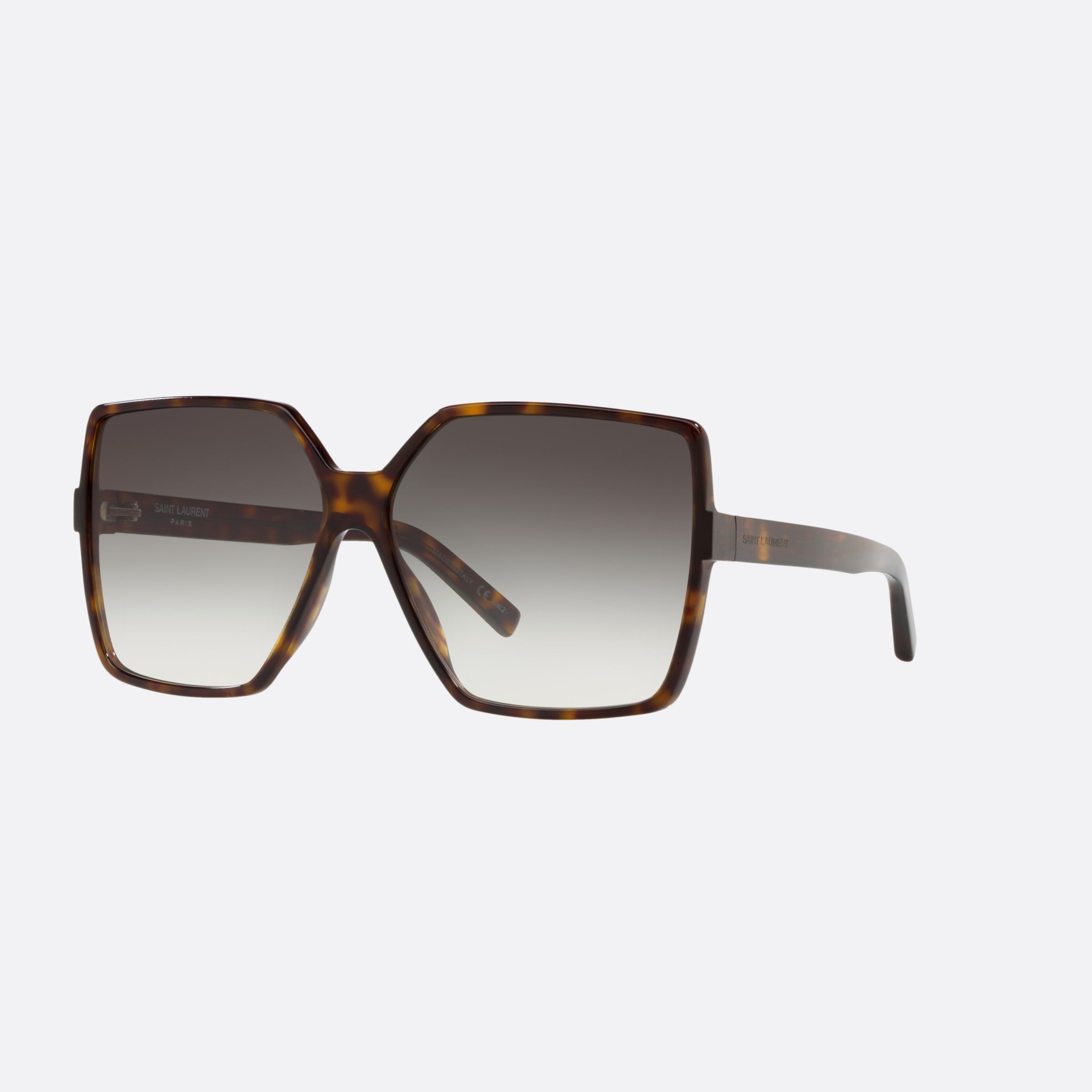 Saint 63mm Laurent Betty Havana Square Woman Sunglasses - Main View