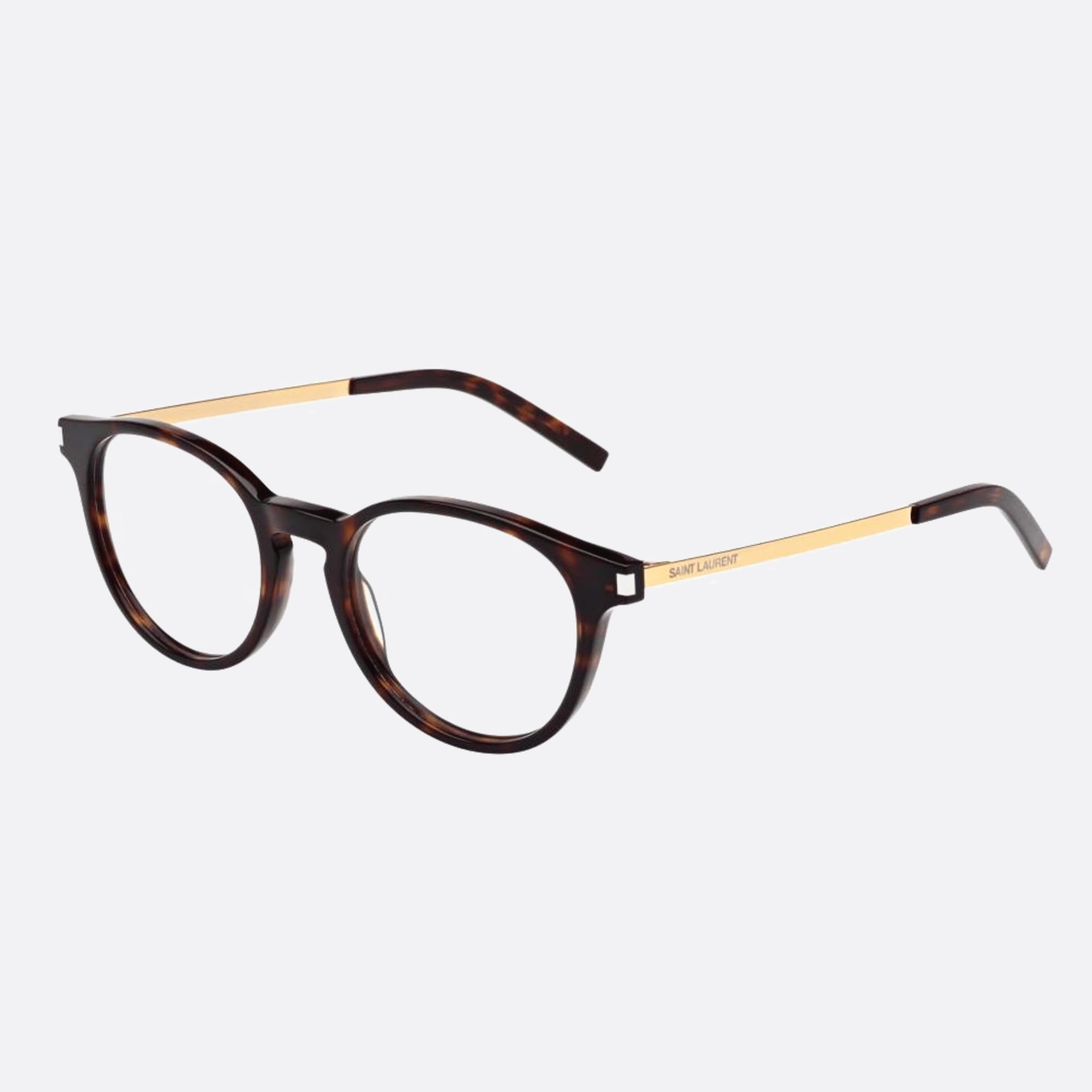 Saint 49mm Laurent Havana Round Women Eyeglasses - Side View