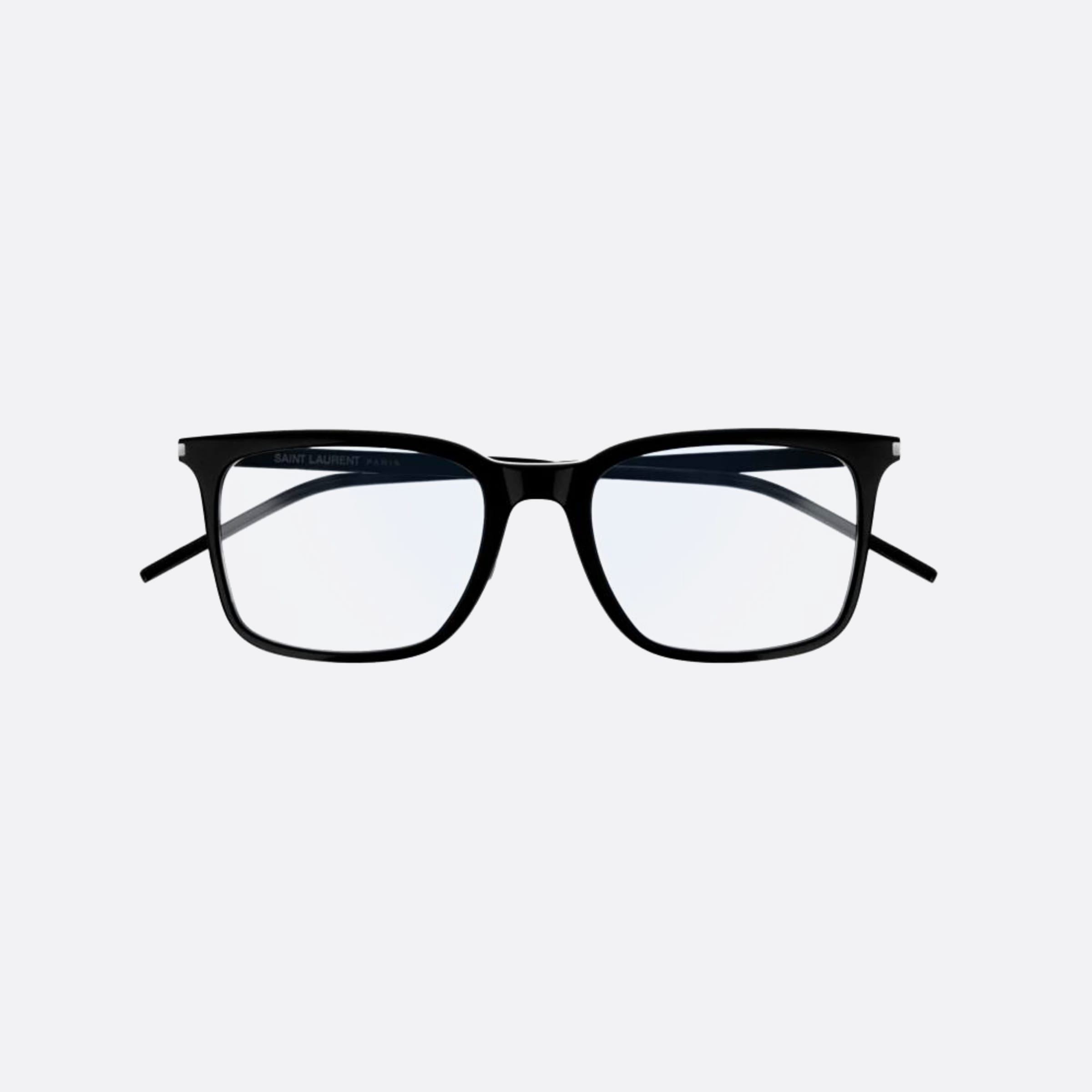 Saint 53mm Laurent Black Geometric Unisex Eyeglasses - Main View