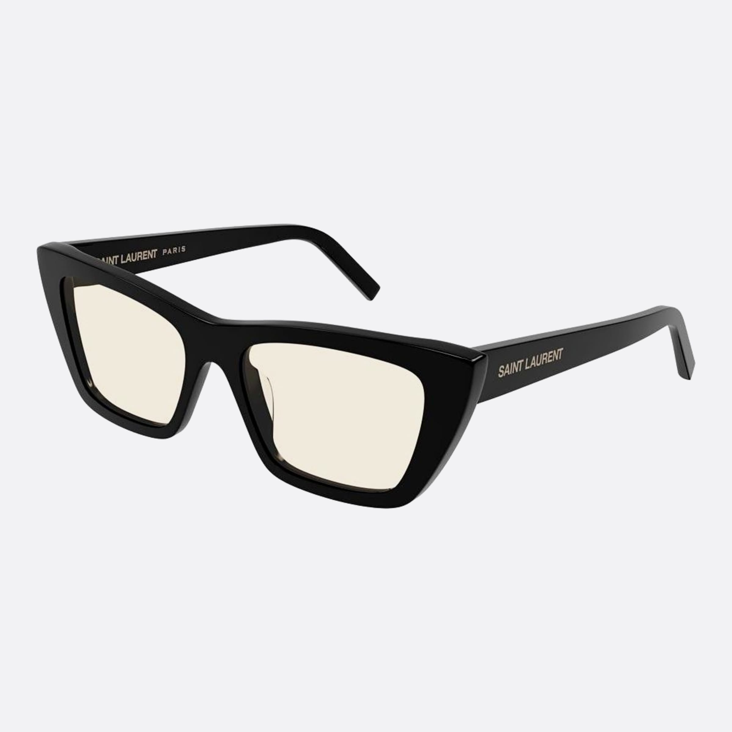 Saint 53mm Laurent Mica Black Cat Eye Woman Sunglasses - Side View