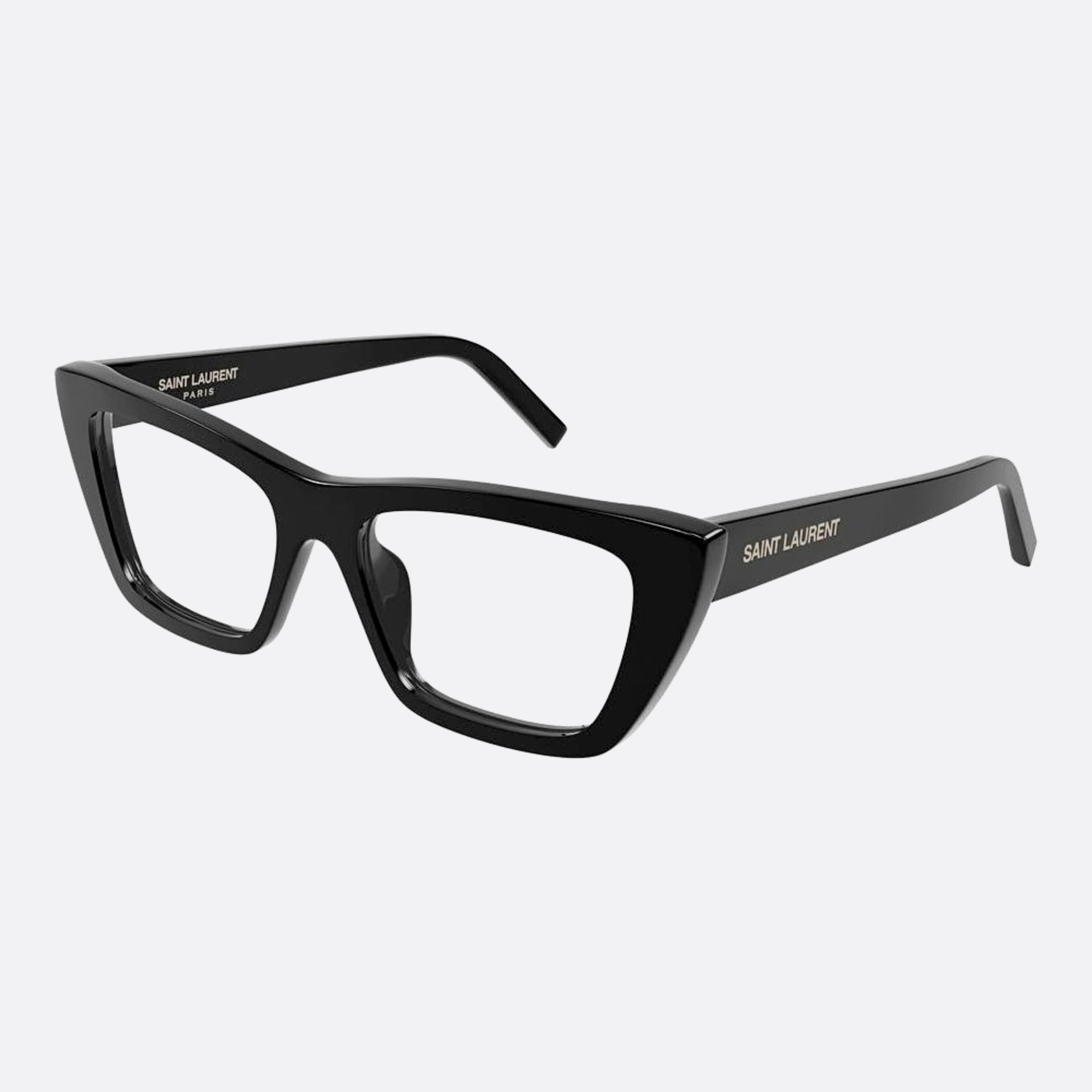 Saint 51mm Laurent Mica Opt Black Cat Eye Woman Eyeglasses - Side View