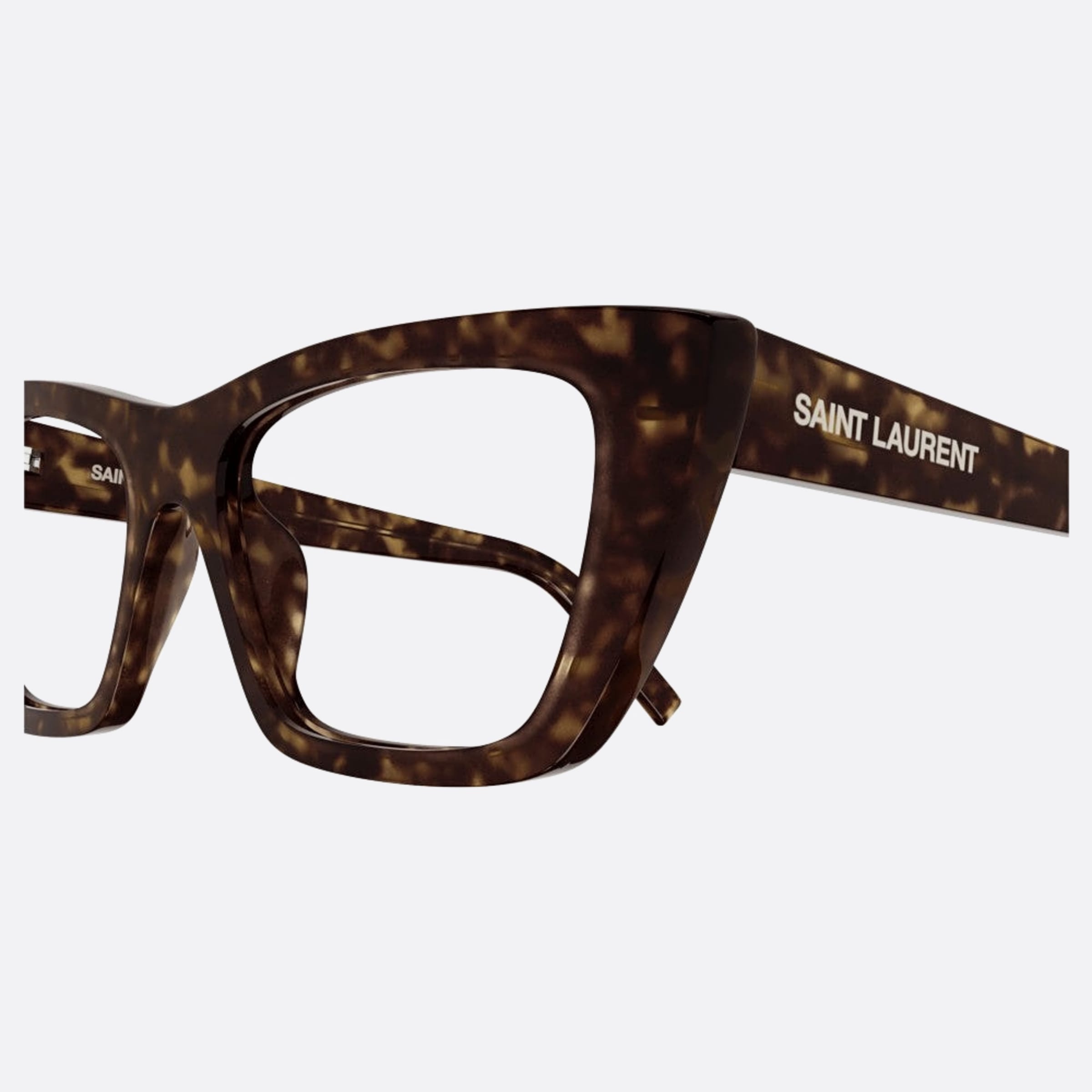 Saint 53mm Laurent Mica Opt Havana Cat Eye Woman Eyeglasses - Detail View