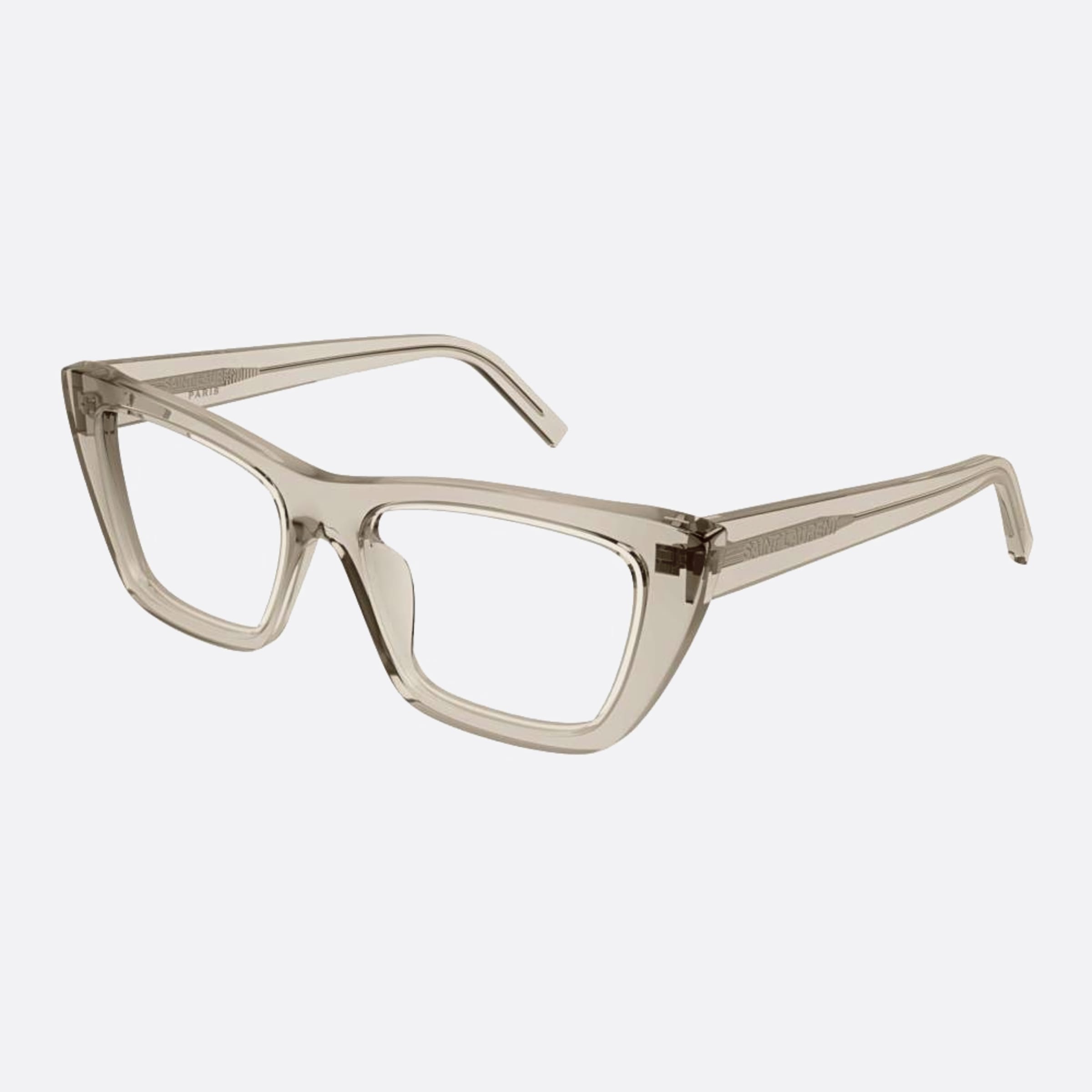 Saint 51mm Laurent Mica Opt Tgy Grey Cat Eye Woman Eyeglasses - Side View