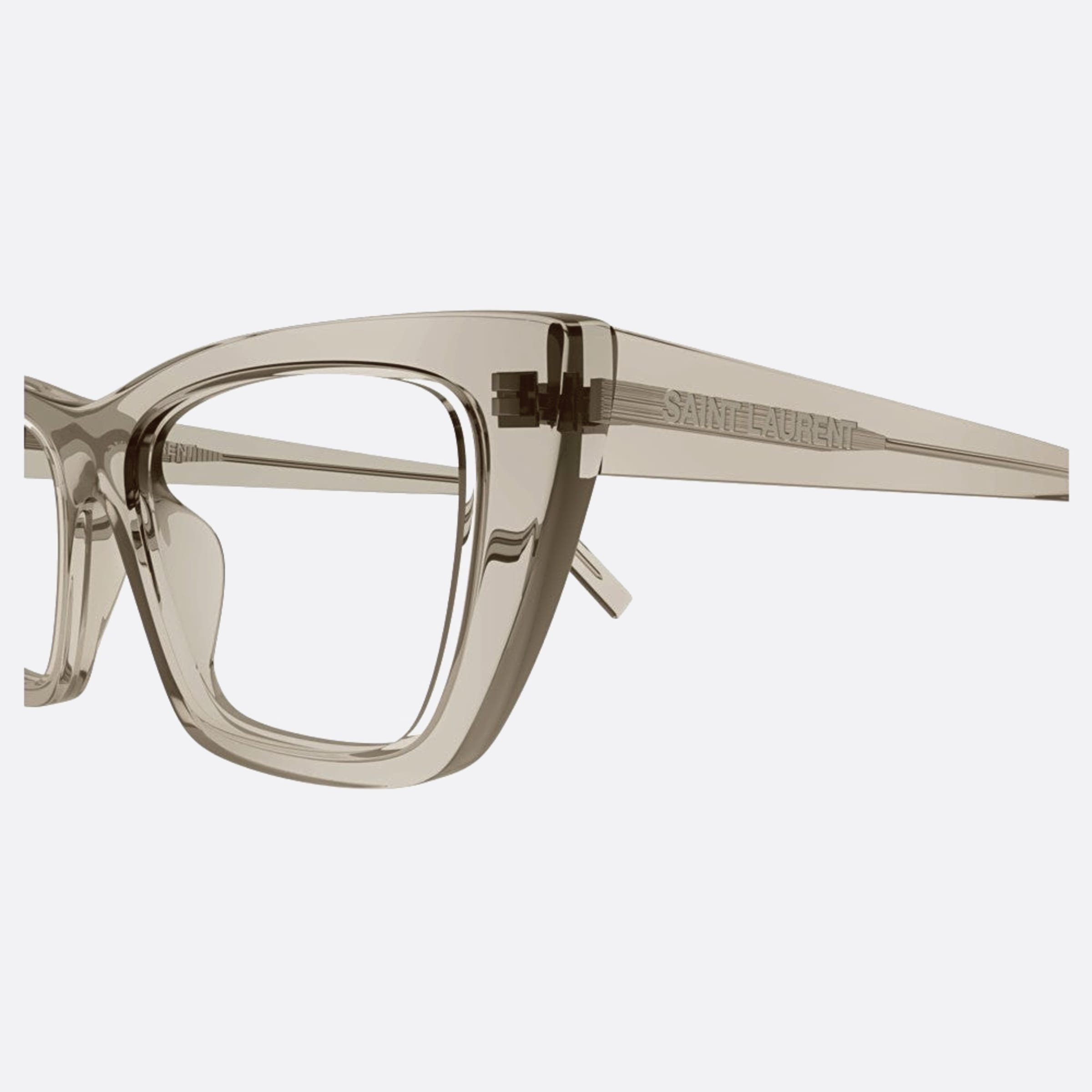 Saint 51mm Laurent Mica Opt Tgy Grey Cat Eye Woman Eyeglasses - Detail View