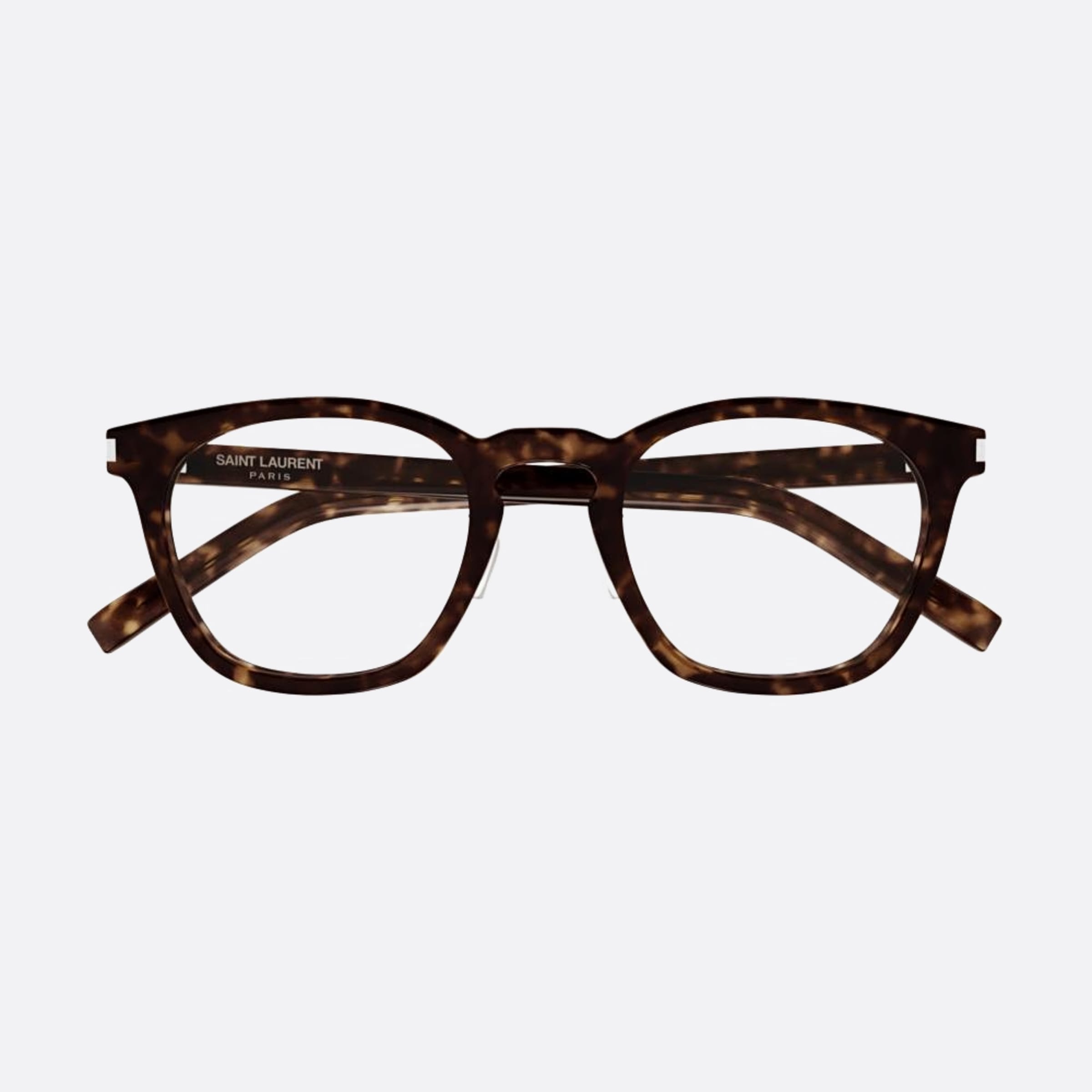 Saint 49mm Laurent Havana Squared Unisex Eyeglasses - Main View
