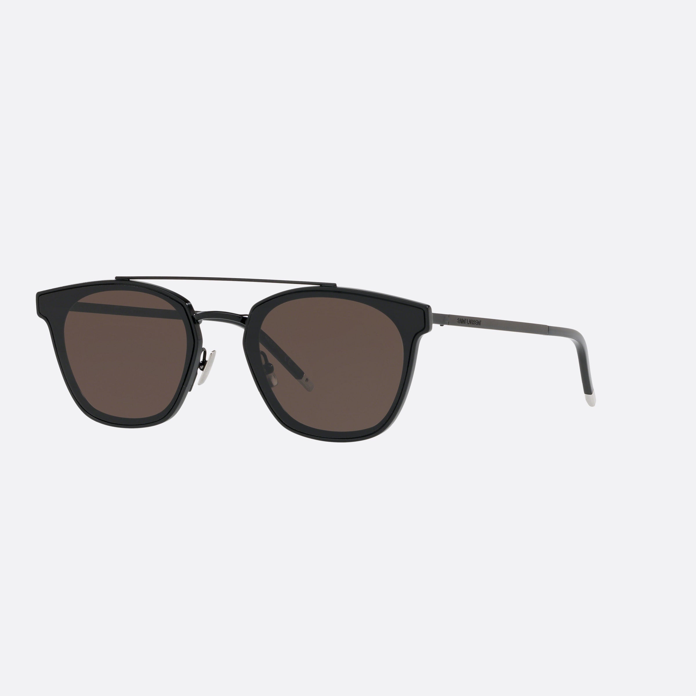 Saint 61mm Laurent Metal Black Rectangle Unisex Sunglasses - Main View