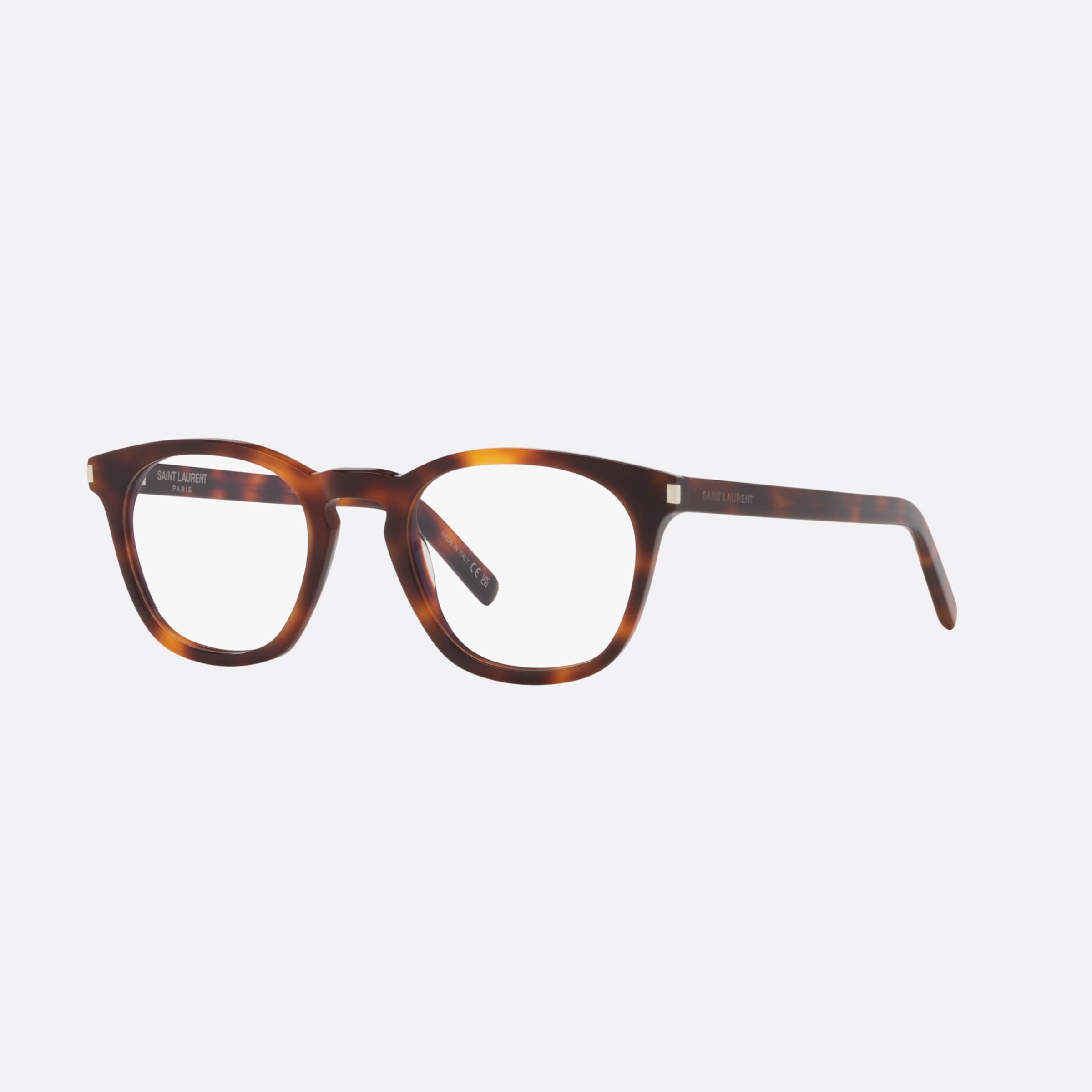 Saint 50mm Laurent Opt Havana Round Unisex Eyeglasses - Main View