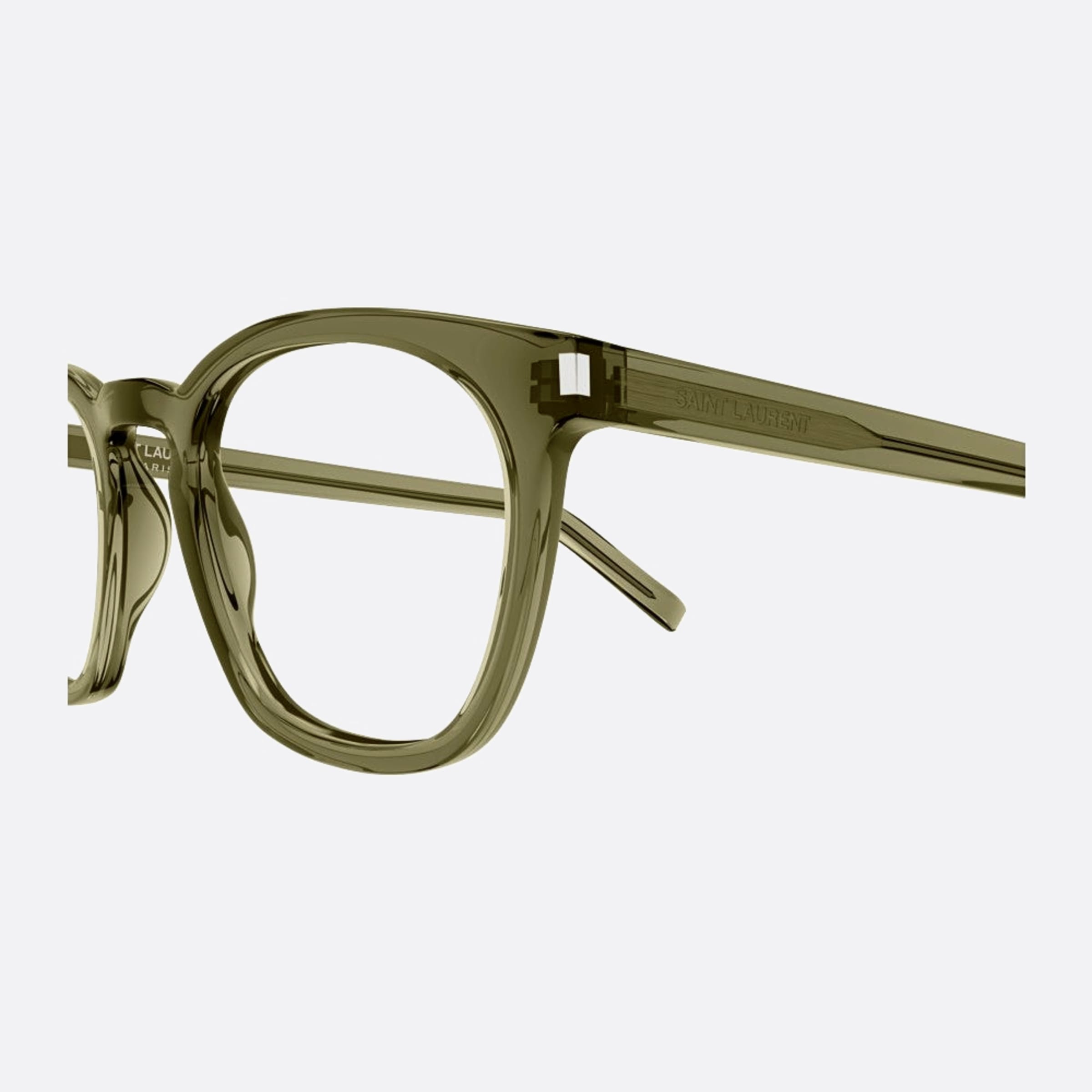Saint 50mm Laurent Opt Tgn Green Pantos Unisex Eyeglasses - Detail View