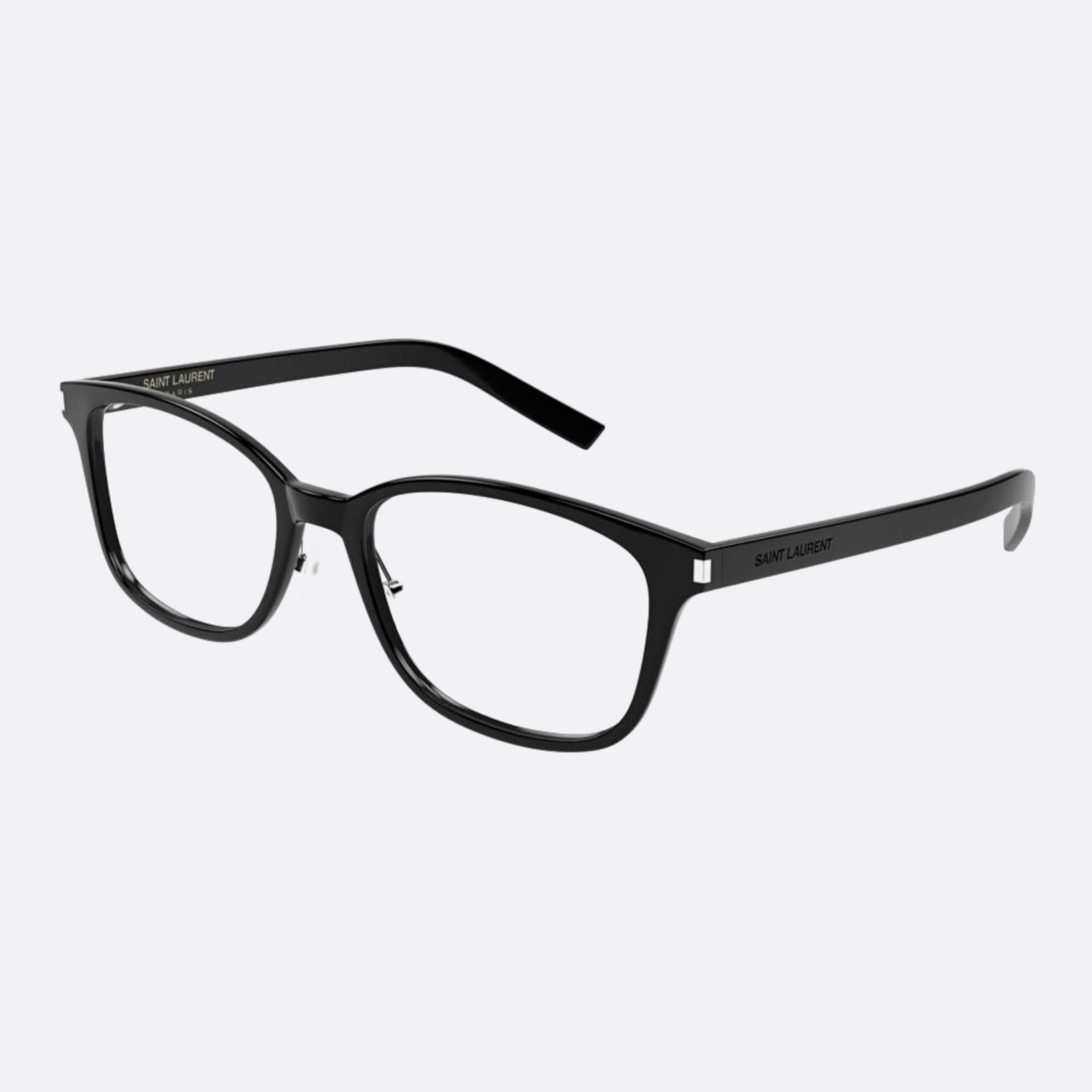 Saint 53mm Laurent Slim Black Squared Unisex Eyeglasses - Side View