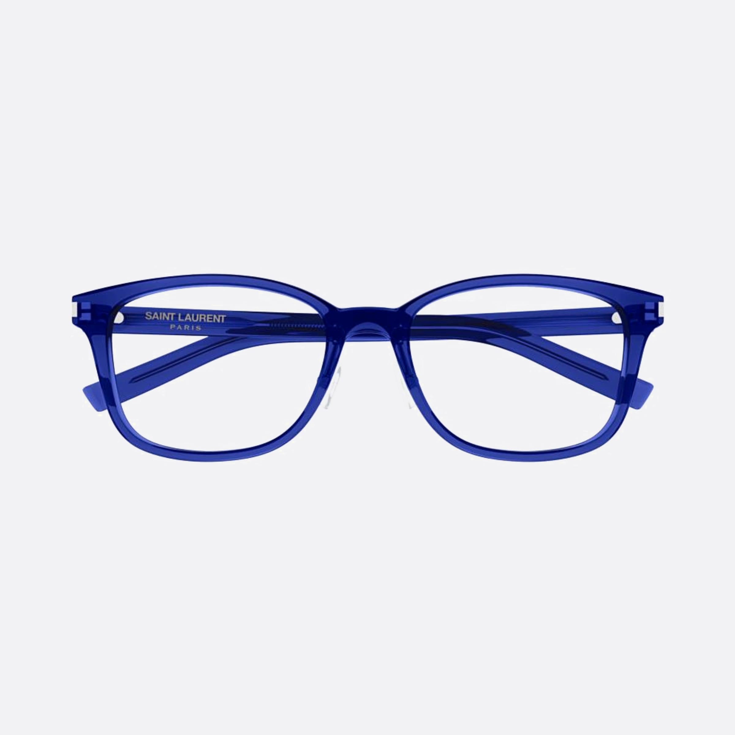 Saint 53mm Laurent Slim Blue Squared Unisex Eyeglasses - Main View