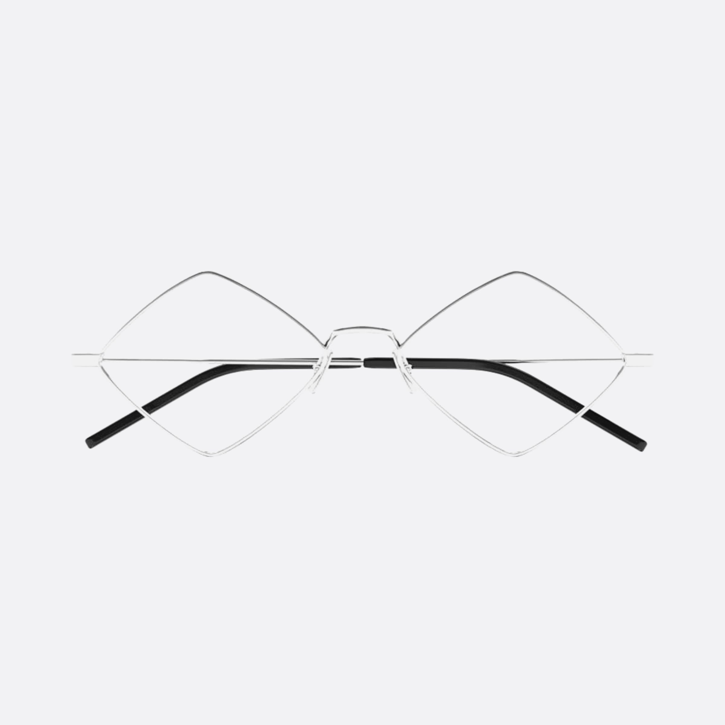 Saint 55mm Laurent Lisa Silver Geometric Woman Eyeglasses - Main View