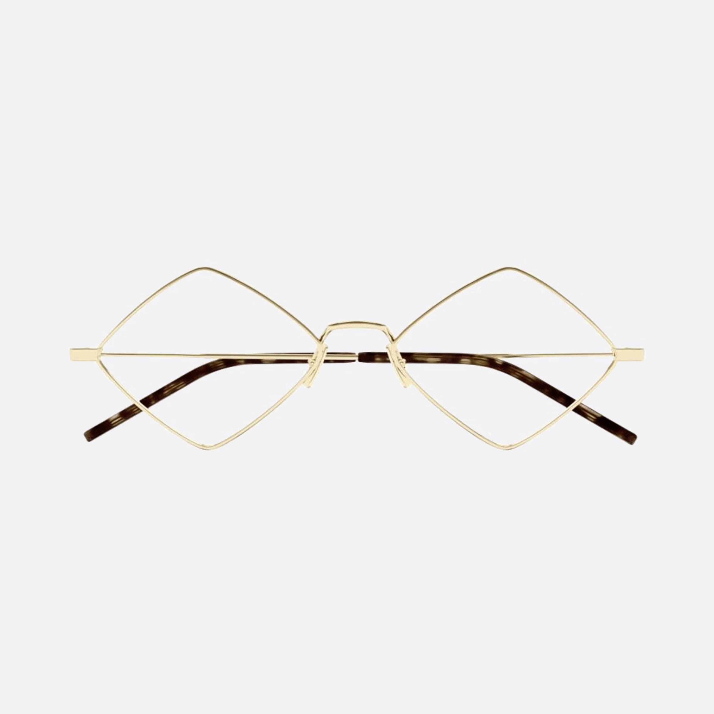 Saint 55mm Laurent Lisa Gold Geometric Woman Eyeglasses - Main View