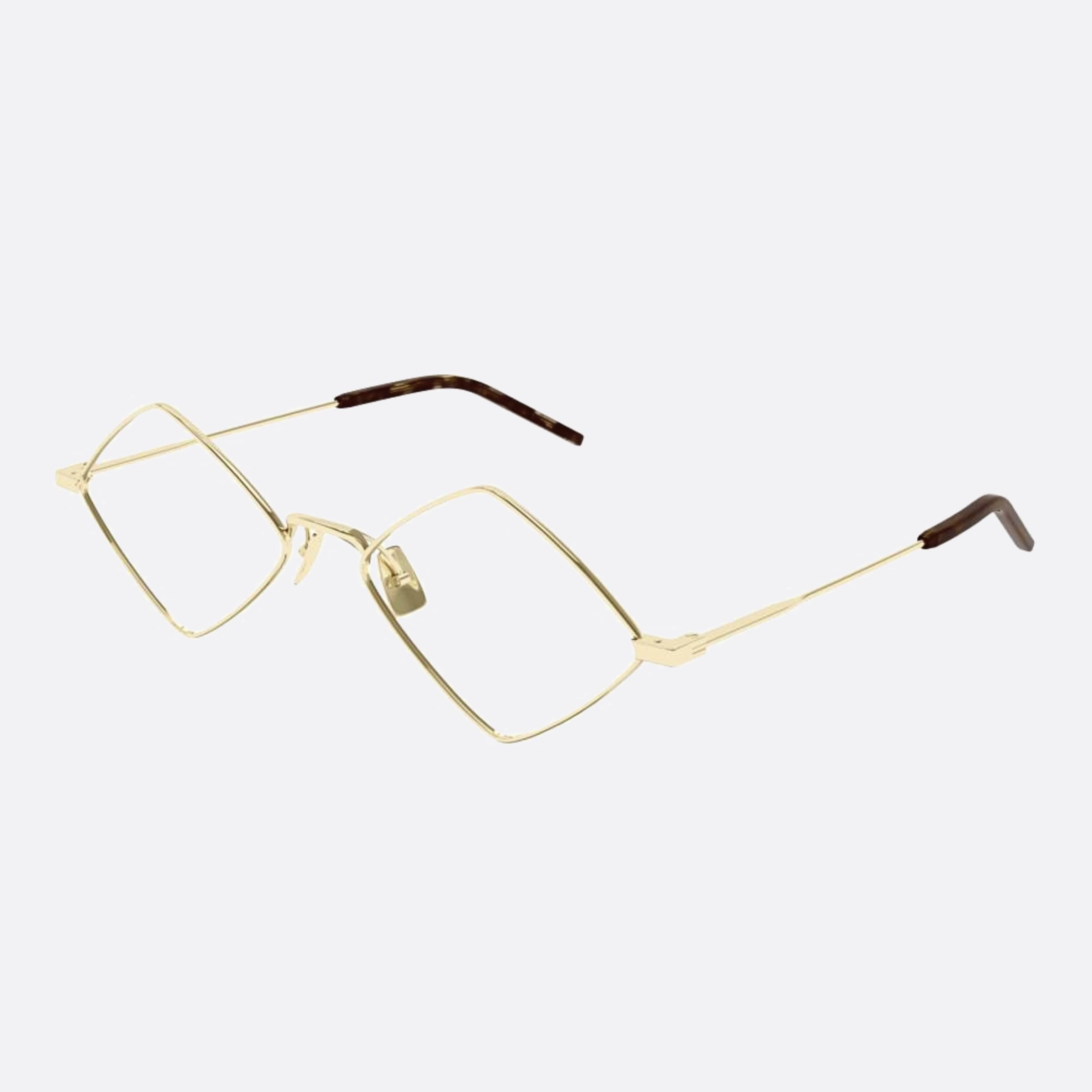 Saint 55mm Laurent Lisa Gold Geometric Woman Eyeglasses - Side View