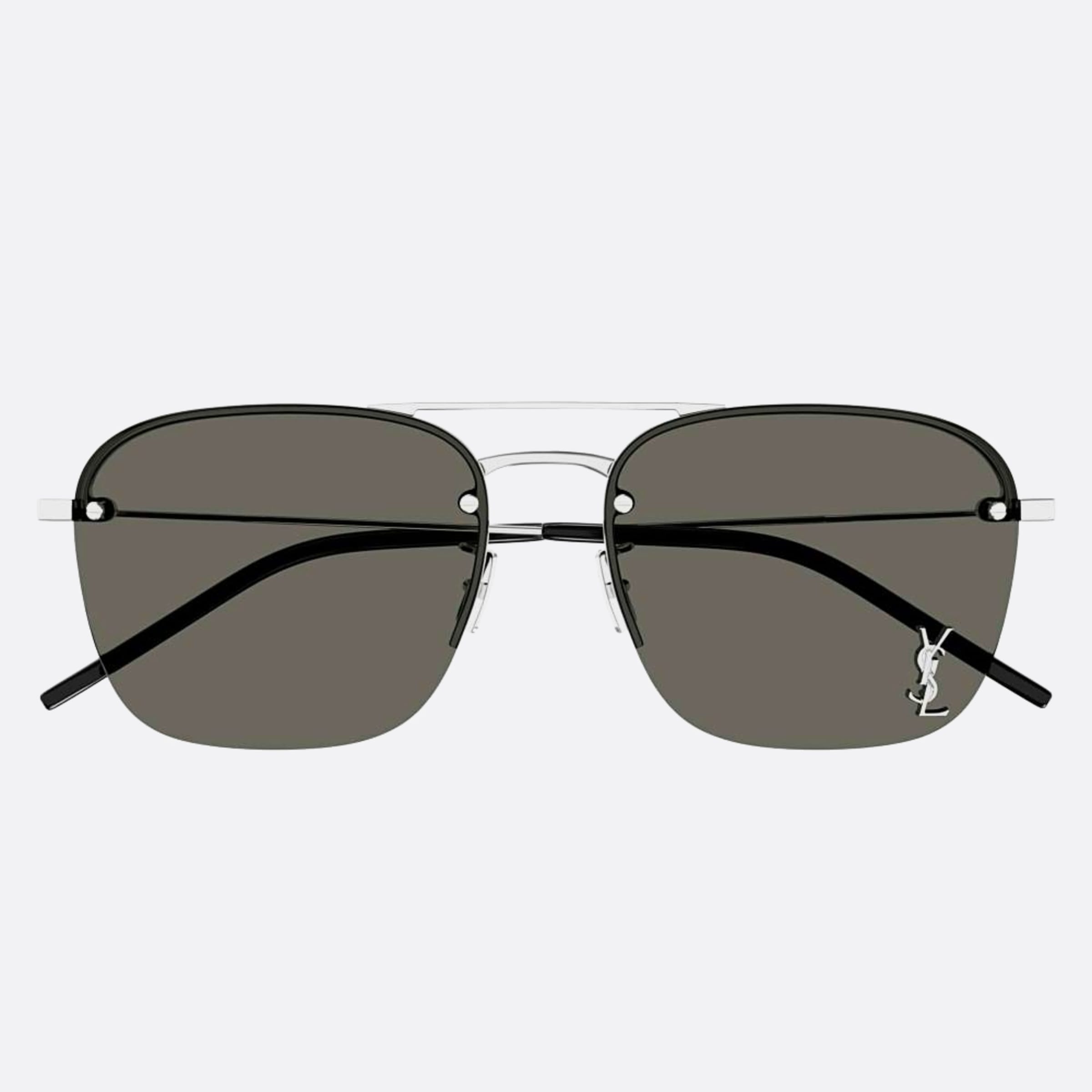 Saint 57mm Laurent Silver Geometric Women Sunglasses - Main View
