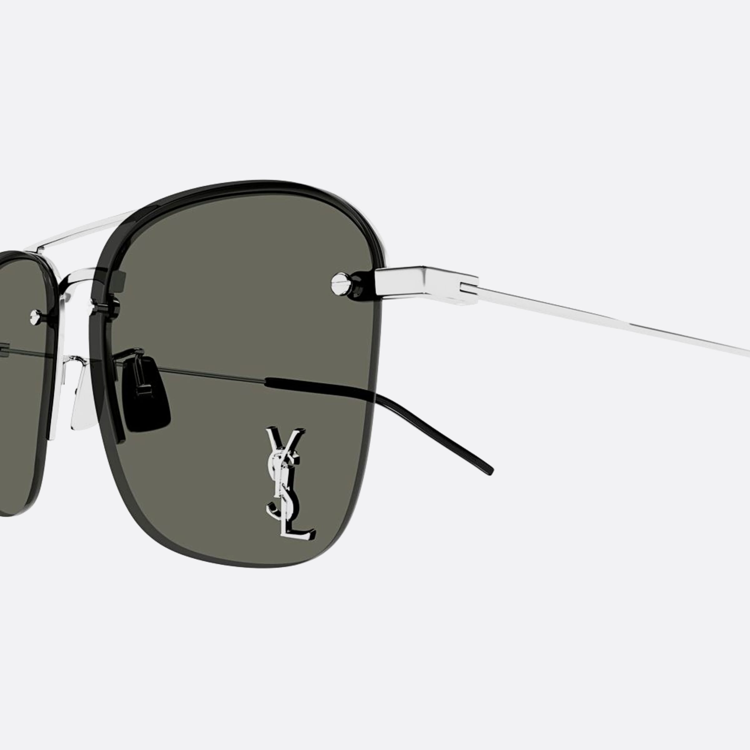 Saint 57mm Laurent Silver Geometric Women Sunglasses - Lifestyle Shot