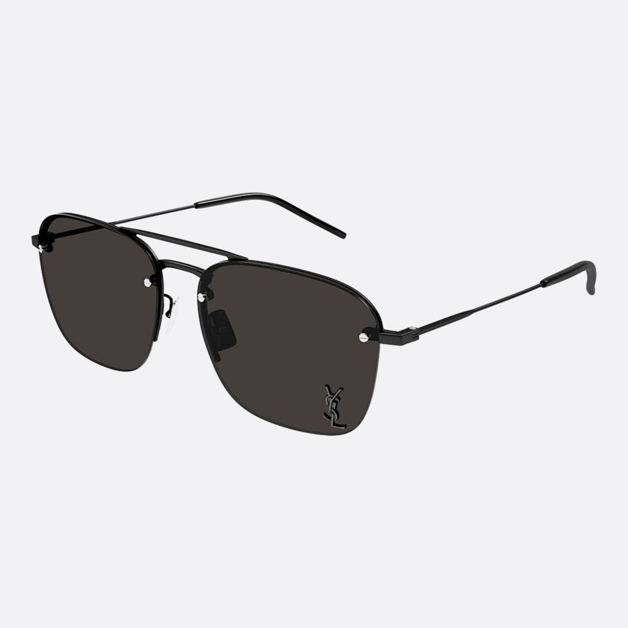 Saint 59mm Laurent Black Geometric Woman Sunglasses - Side View