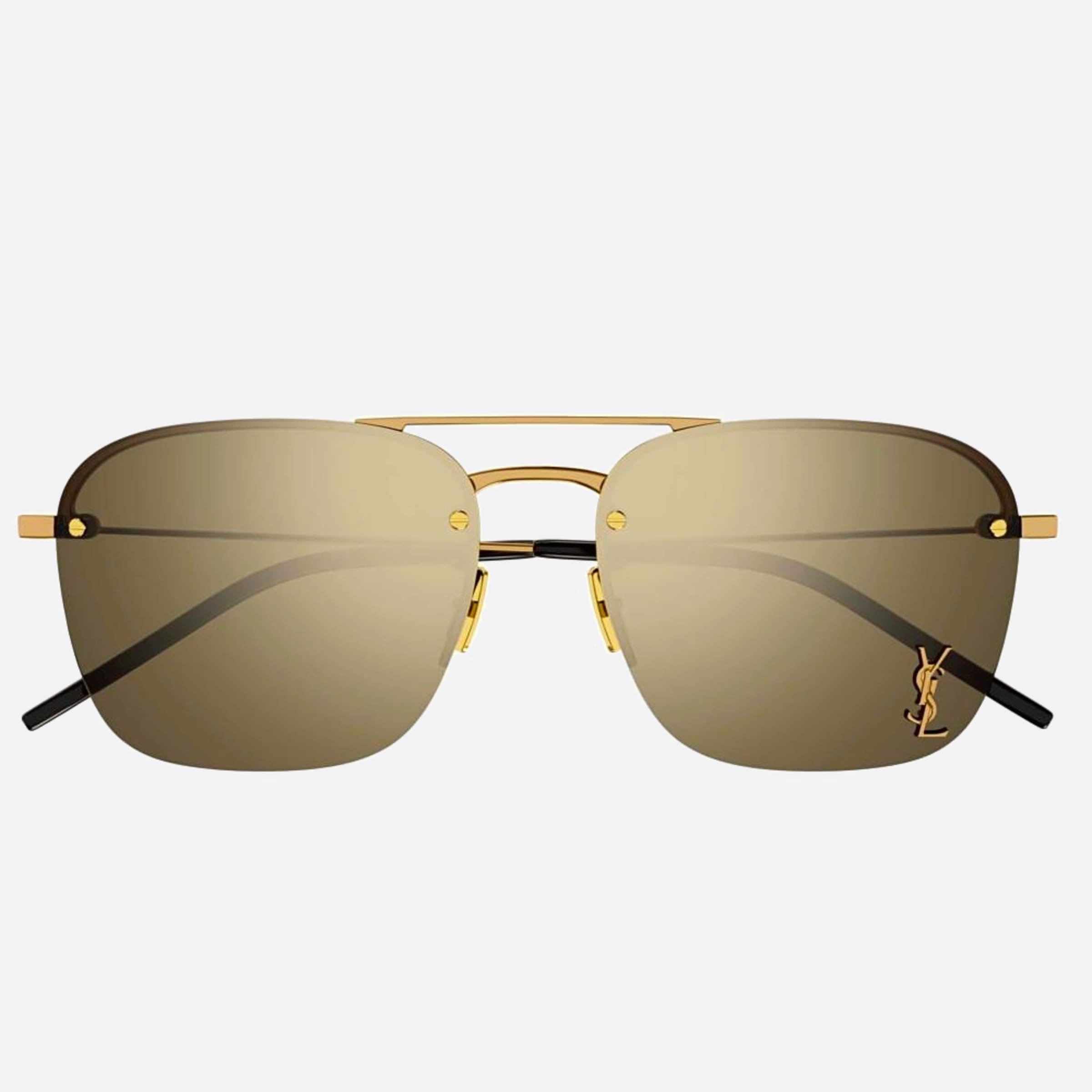 Saint 59mm Laurent Der Brown Geometric Woman Sunglasses - Main View