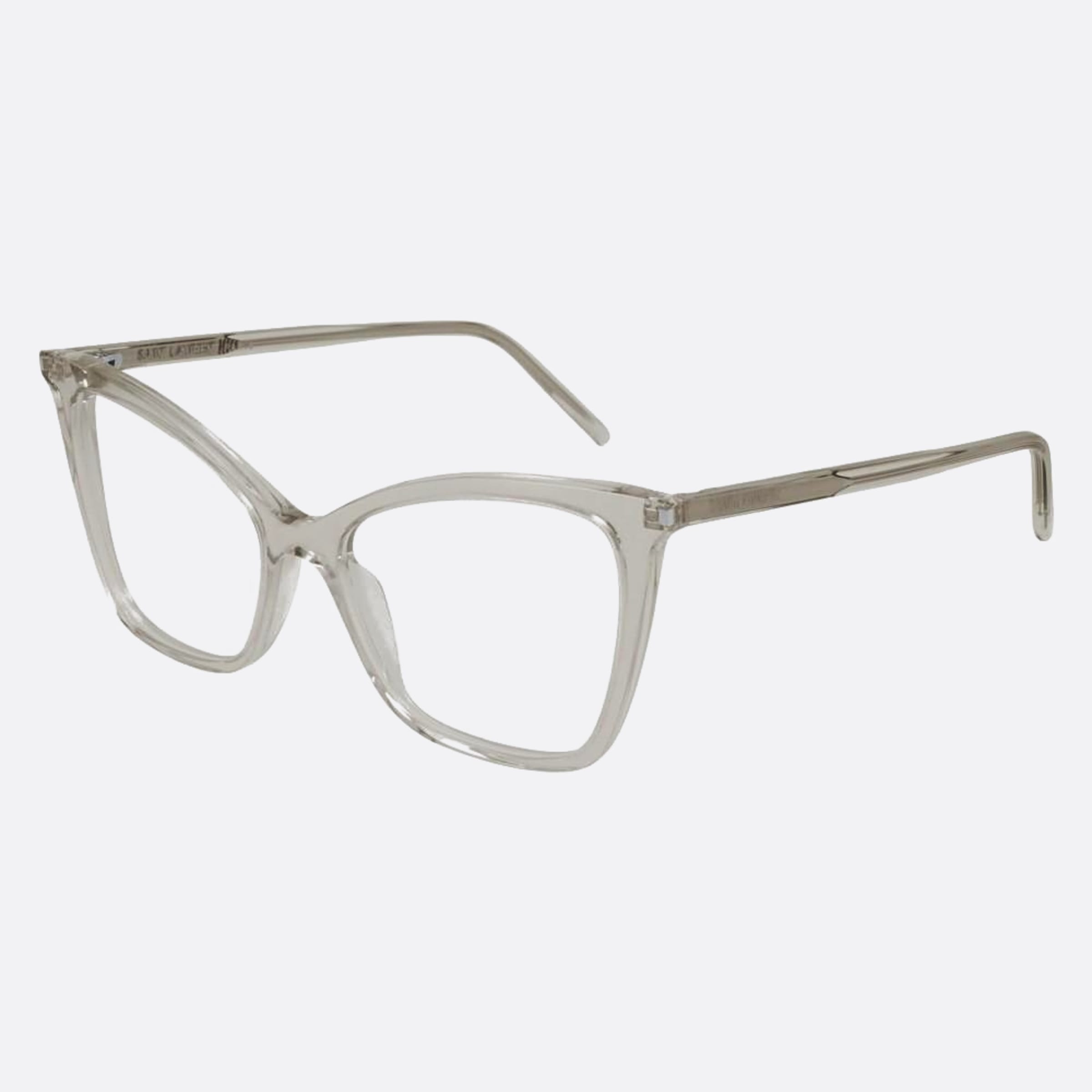 Saint 53mm Laurent Grey Cat Eye Women Eyeglasses - Side View