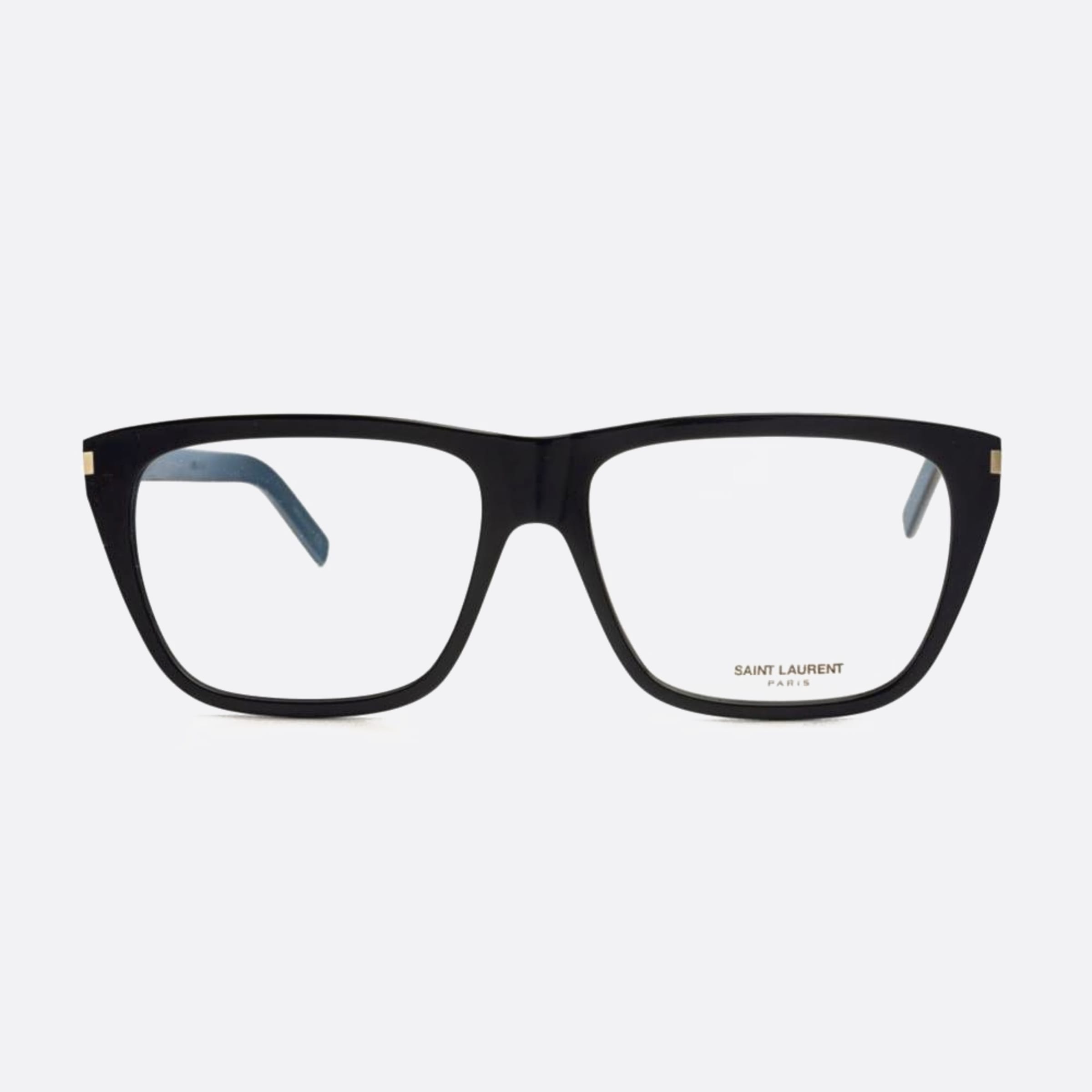 Saint 57mm Laurent Slim Black Geometric Unisex Eyeglasses - Main View