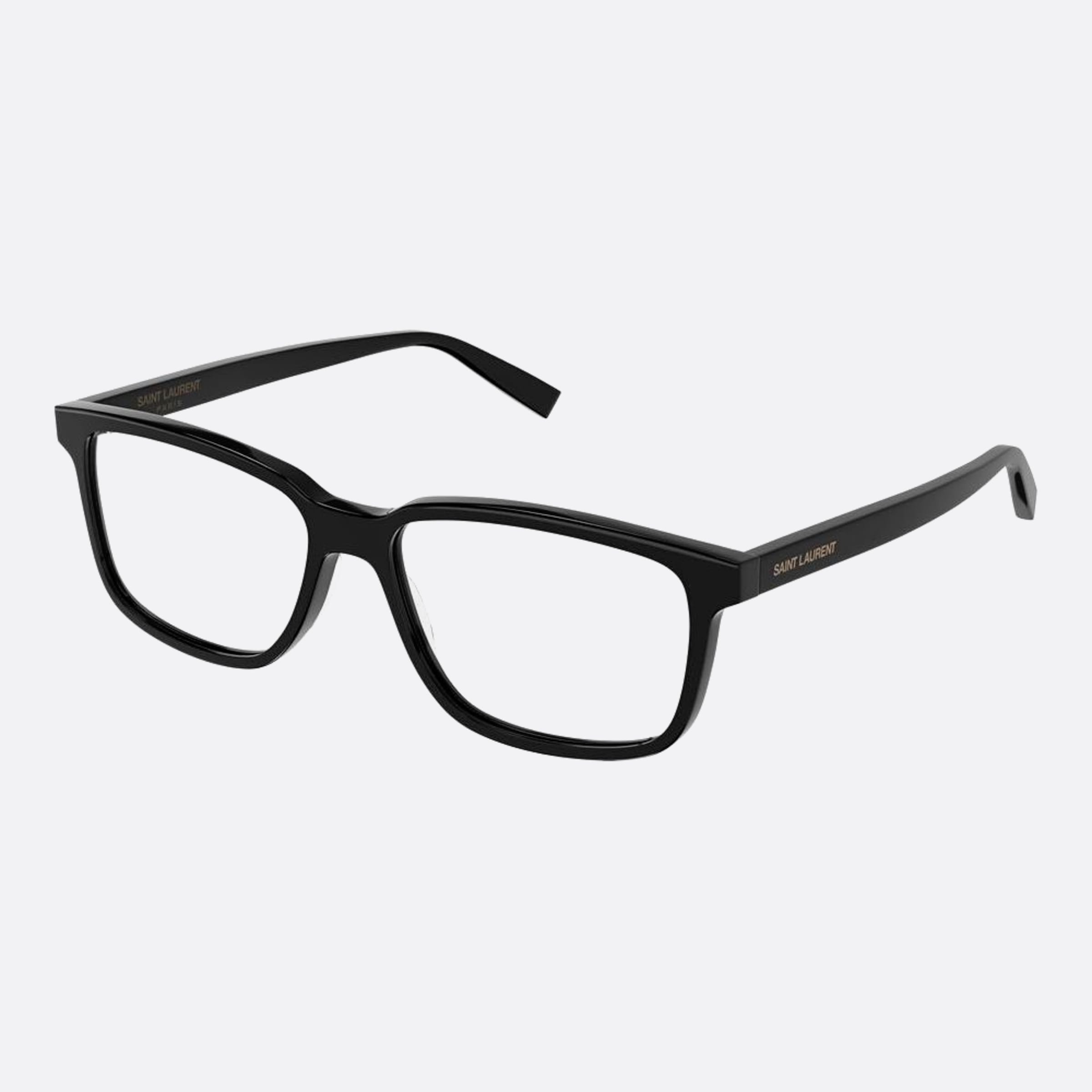 Saint 56mm Laurent Black Rectangle Men Eyeglasses - Side View