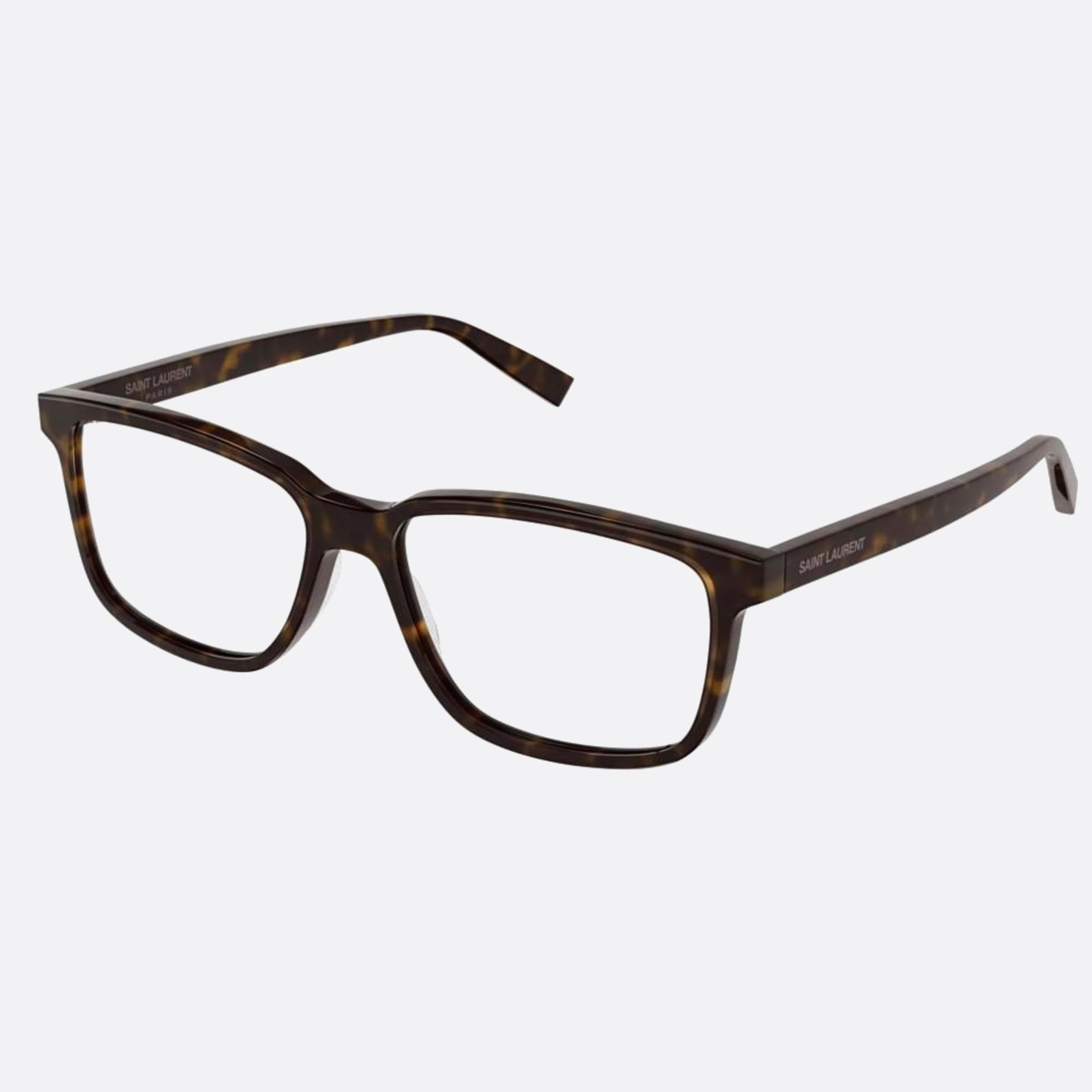 Saint 56mm Laurent Havana Rectangle Man Eyeglasses - Side View
