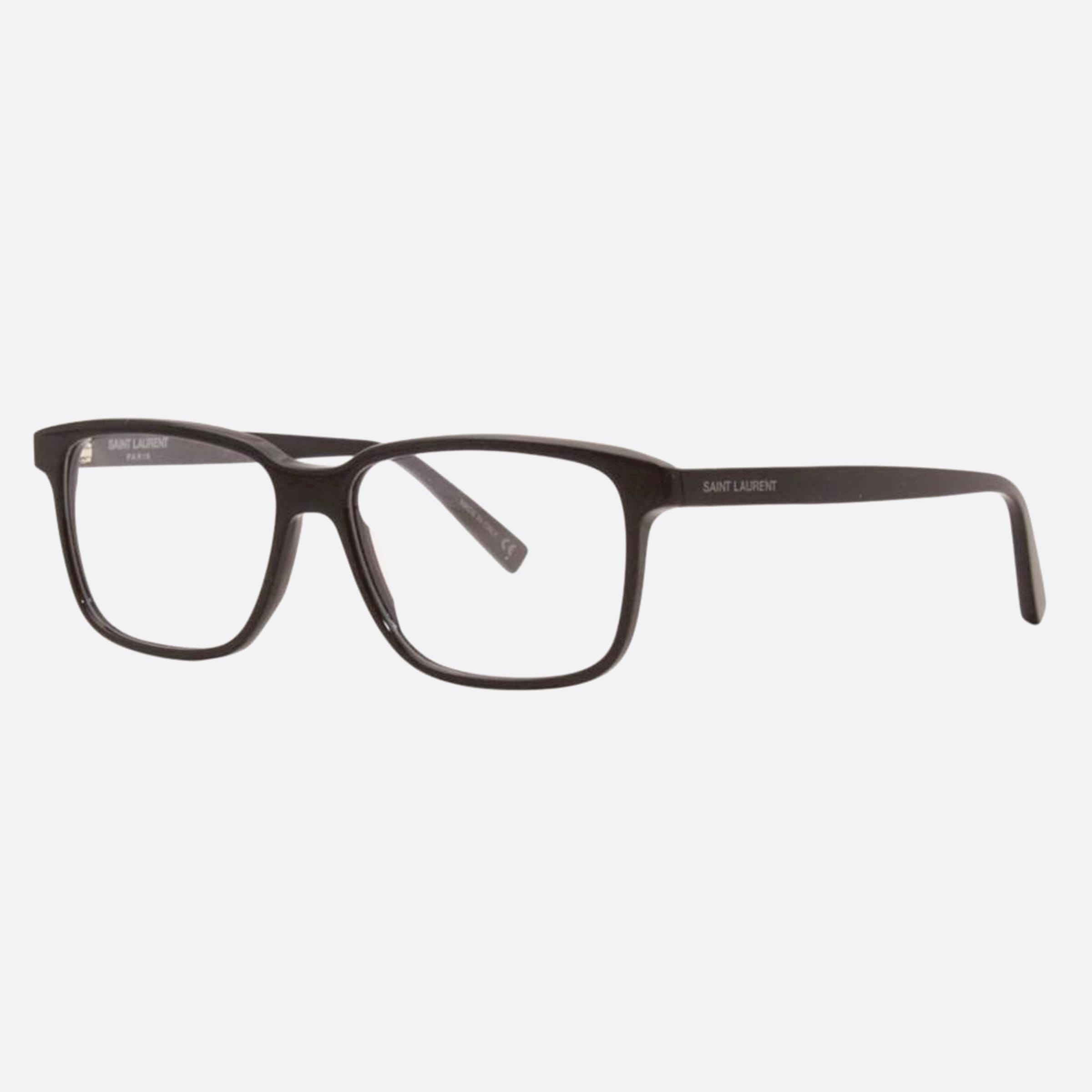 Saint 58mm Laurent Black Rectangle Man Eyeglasses - Side View