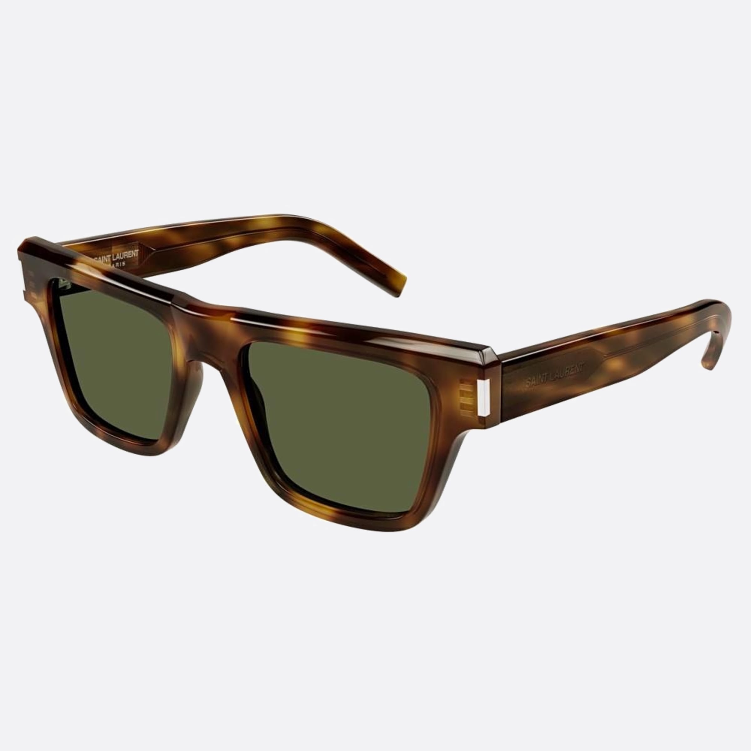 Saint 51mm Laurent Havana Geometric Men Sunglasses - Side View