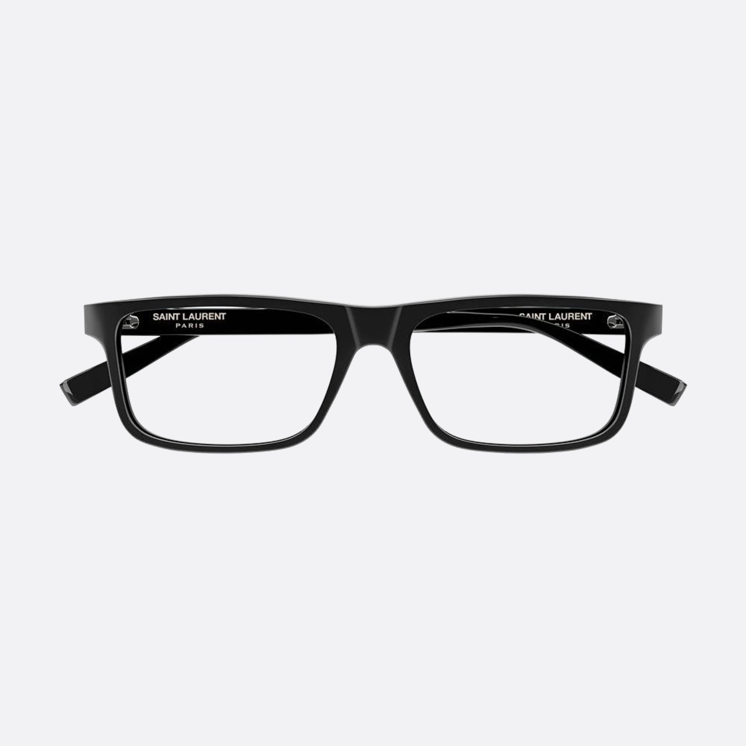 Saint 55mm Laurent Black Geometric Man Eyeglasses - Main View