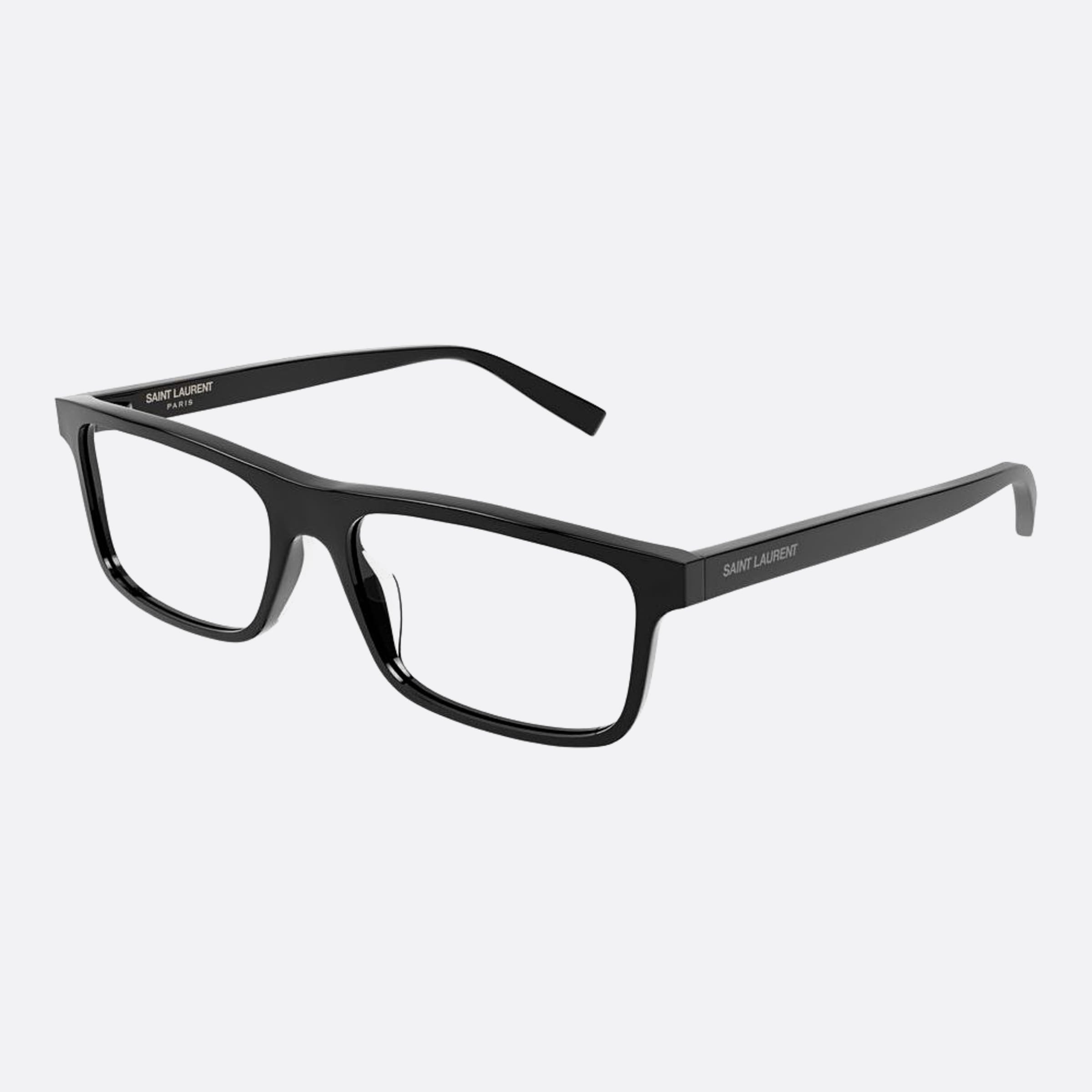 Saint 55mm Laurent Black Geometric Man Eyeglasses - Side View