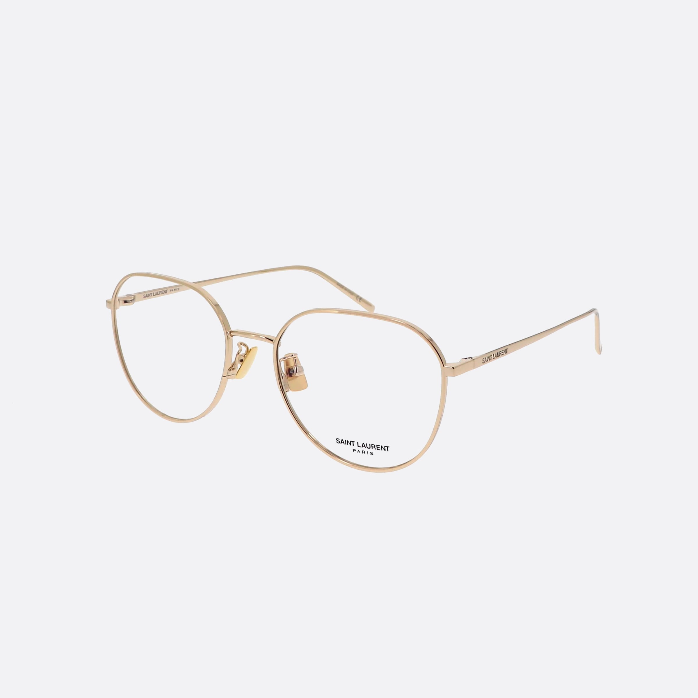 Saint 53mm Laurent Gold Oval Woman Eyeglasses - Main View
